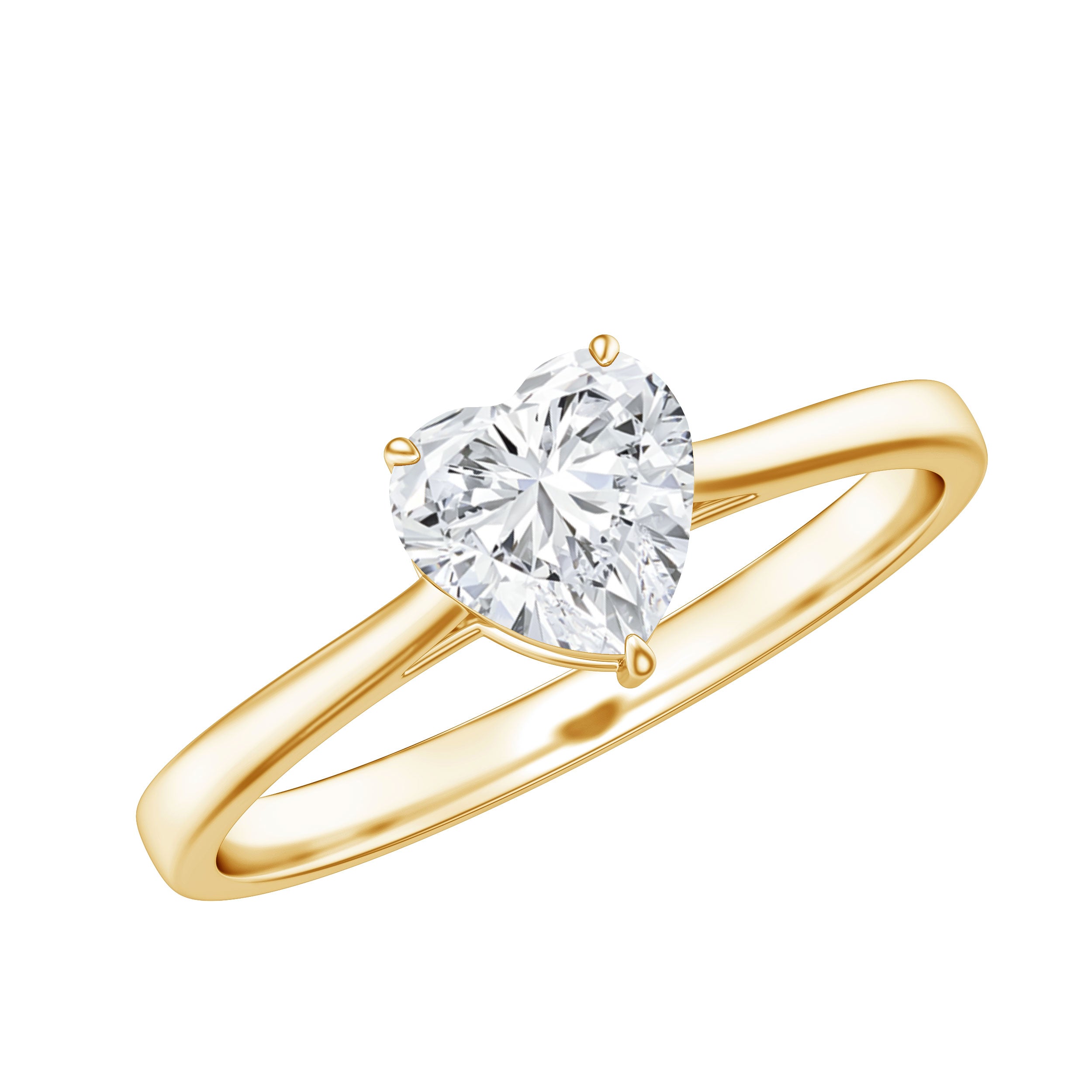 1 Carat Diamond Heart Ring For Women Lab - ( EF-VS ) - Rosec Jewels