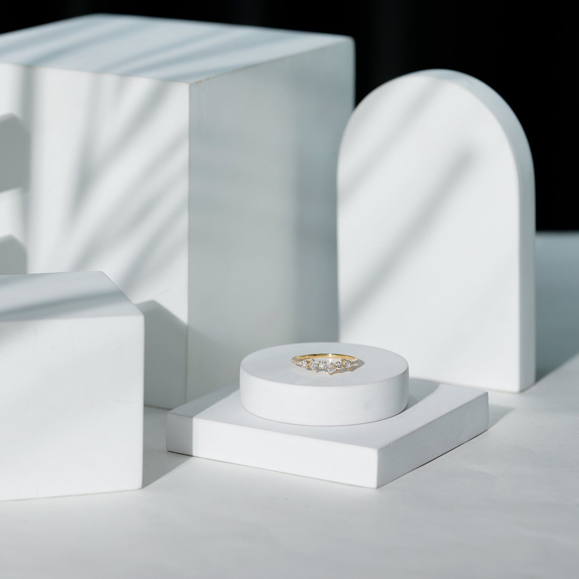 Rosec Jewels-Minimalist Lab Grown Diamond Half Eternity Ring