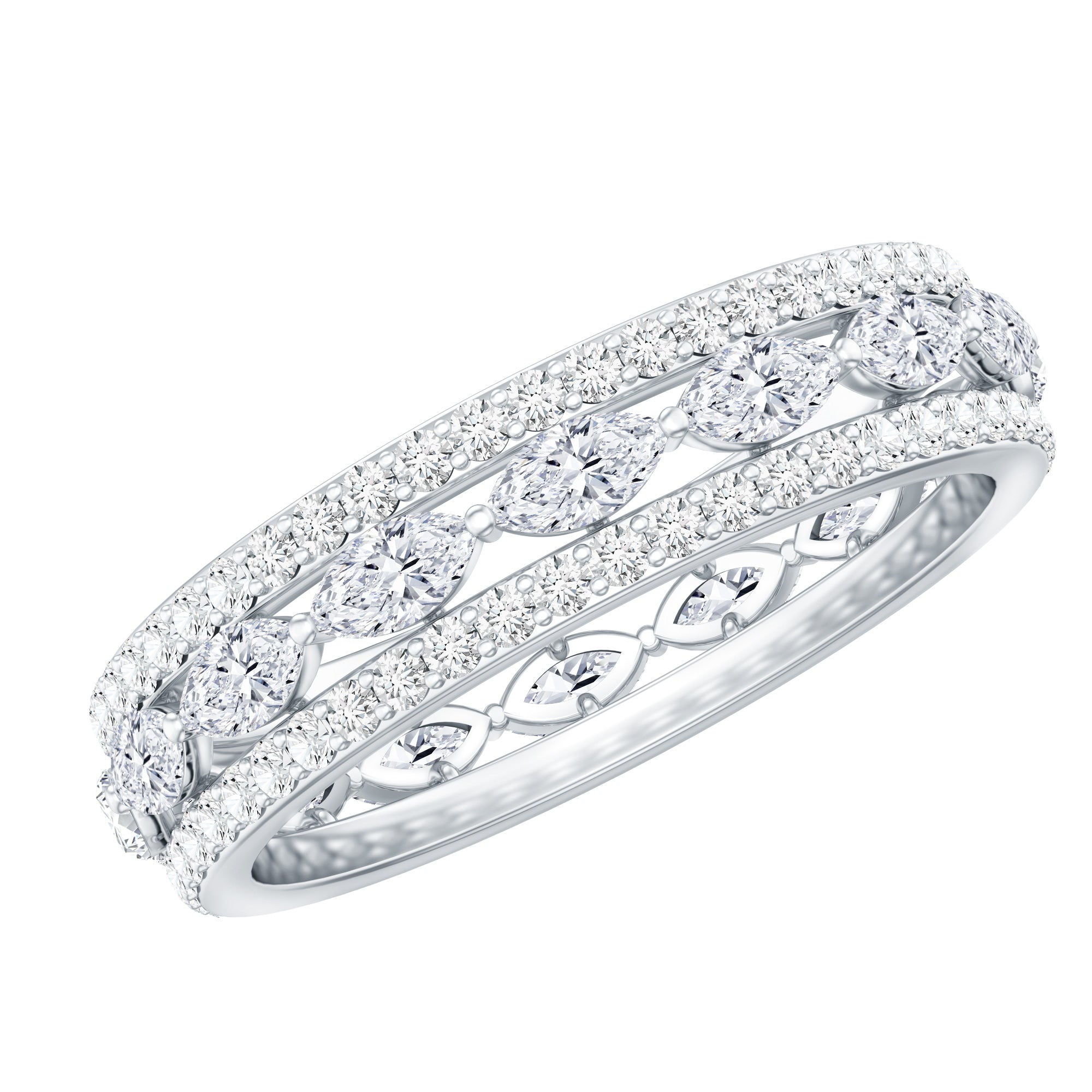 Certified Lab Grown Diamond Designer Wedding Band