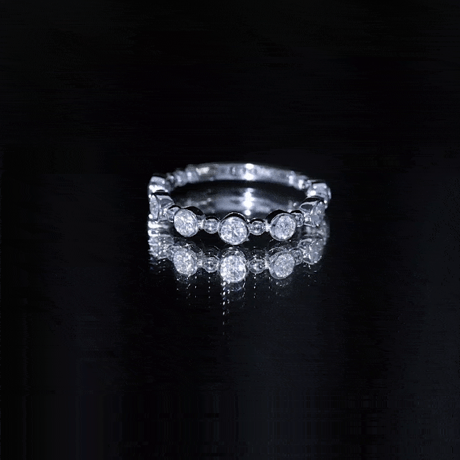Bezel Set Lab Grown Diamond Wedding Anniversary Band Lab - ( EF-VS ) - Rosec Jewels