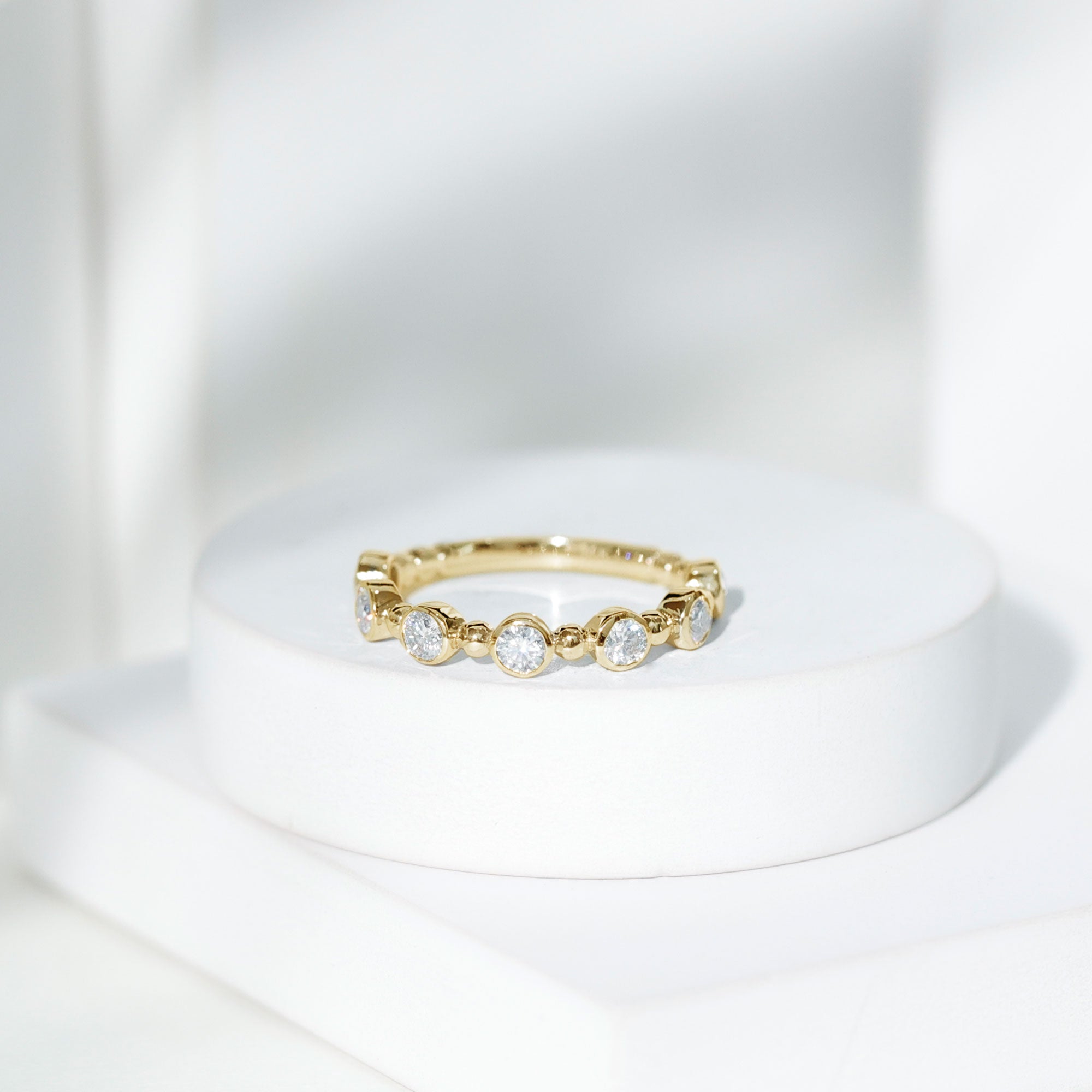 Bezel Set Lab Grown Diamond Wedding Anniversary Band Lab - ( EF-VS ) - Rosec Jewels