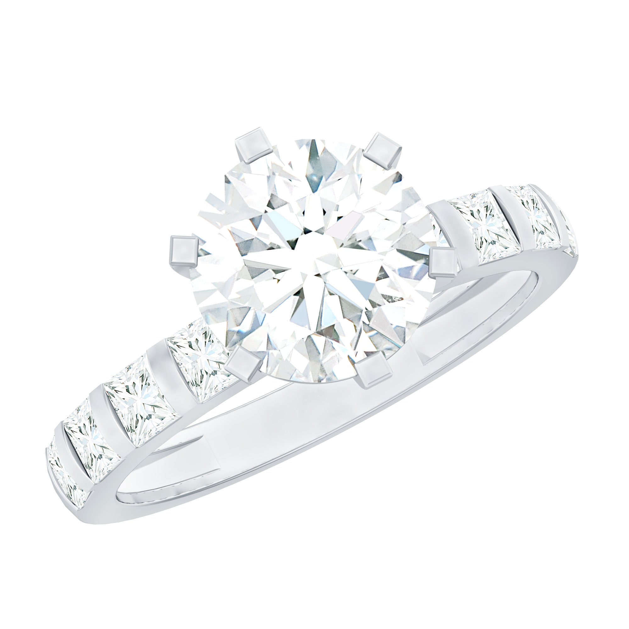 Certified Lab Diamond 8 mm Round Engagement Ring With 6 Prong