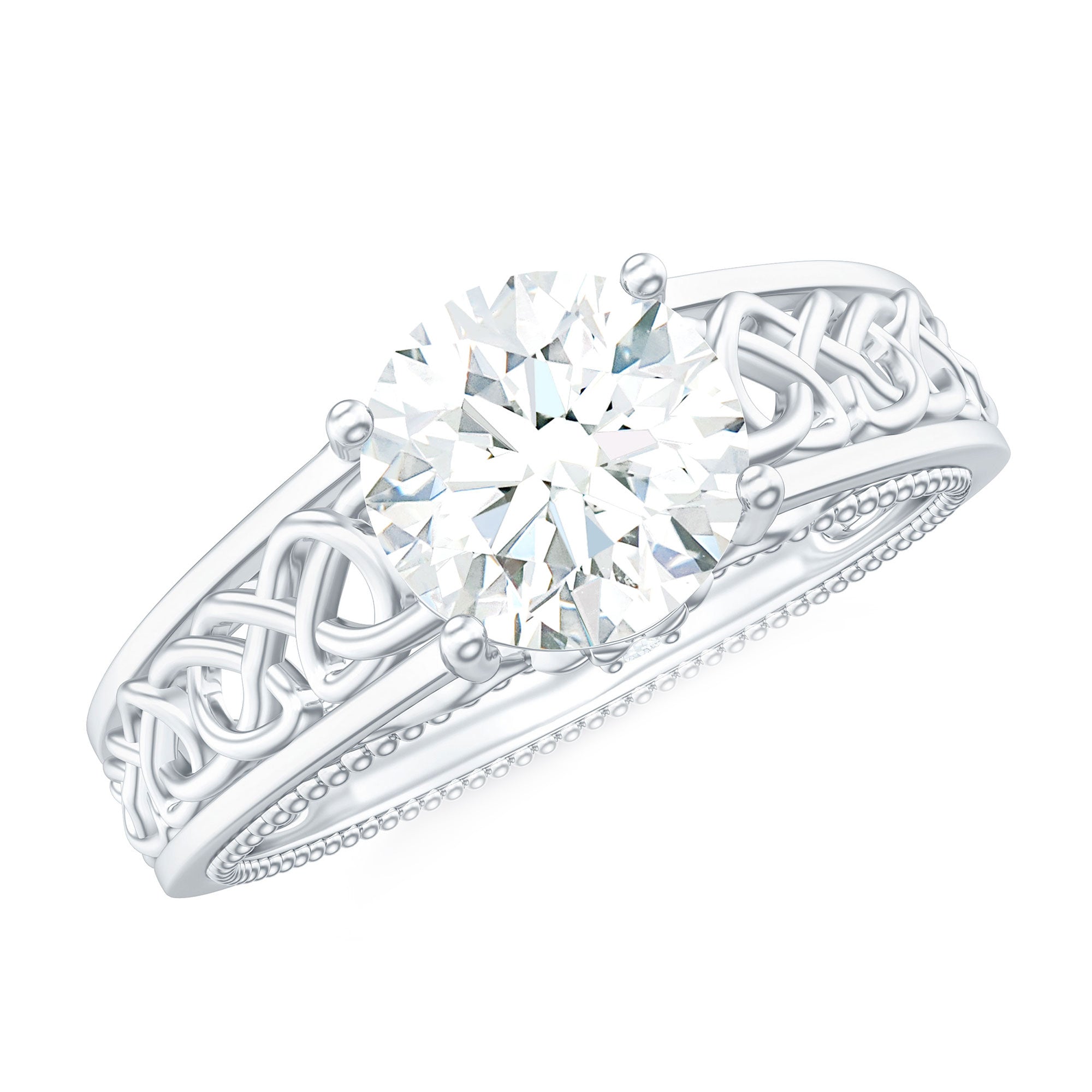 Rosec Jewels-Certified 7 MM Lab Grown Diamond Celtic Design Engagement Ring