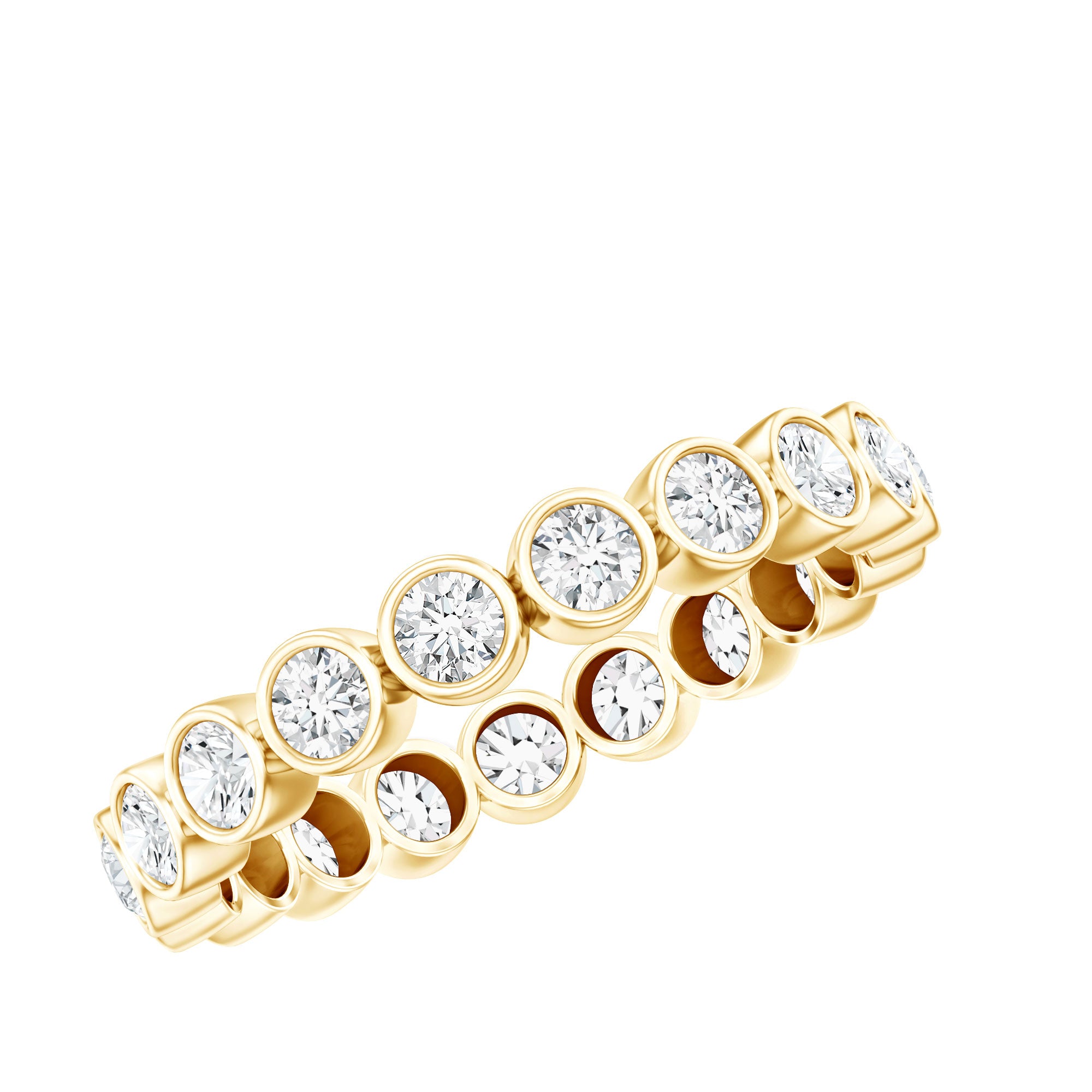 Bezel Set Lab Grown Diamond Eternity Band Ring Lab - ( EF-VS ) - Rosec Jewels