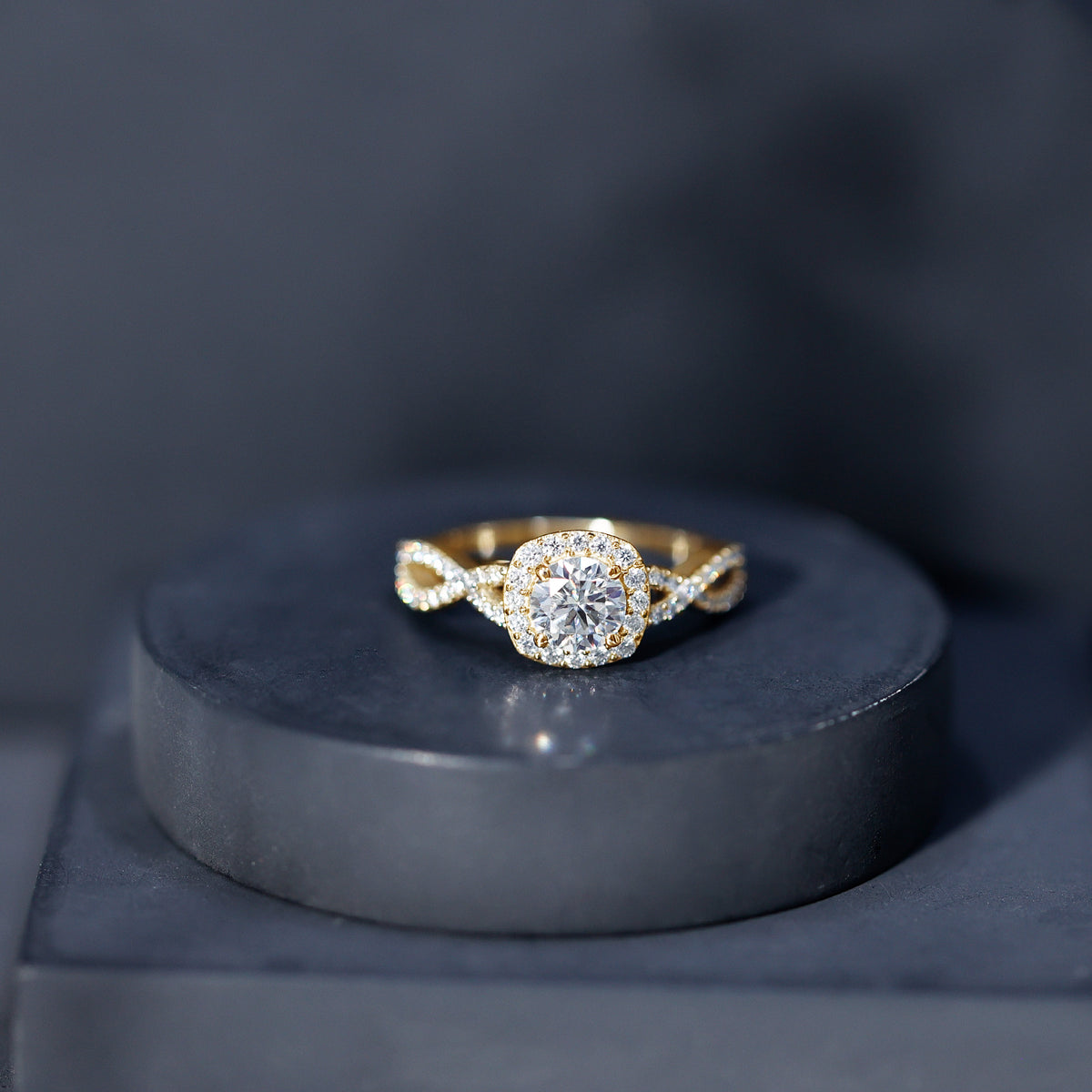 Classic Lab Grown Diamond Criss Cross Engagement Ring Lab - ( EF-VS ) - Rosec Jewels