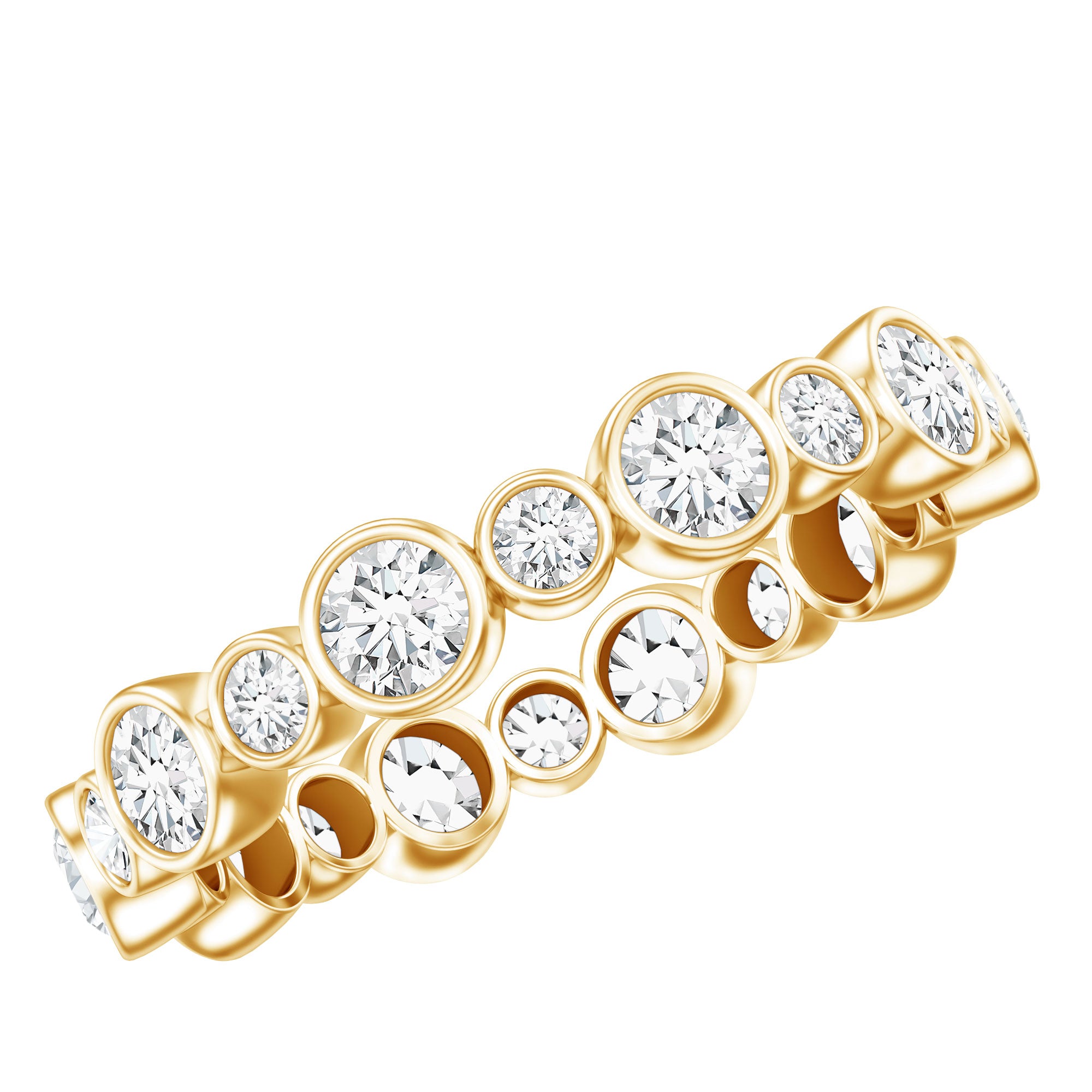 Lab Grown Diamond Bezel Set Wedding Band Lab - ( EF-VS ) - Rosec Jewels