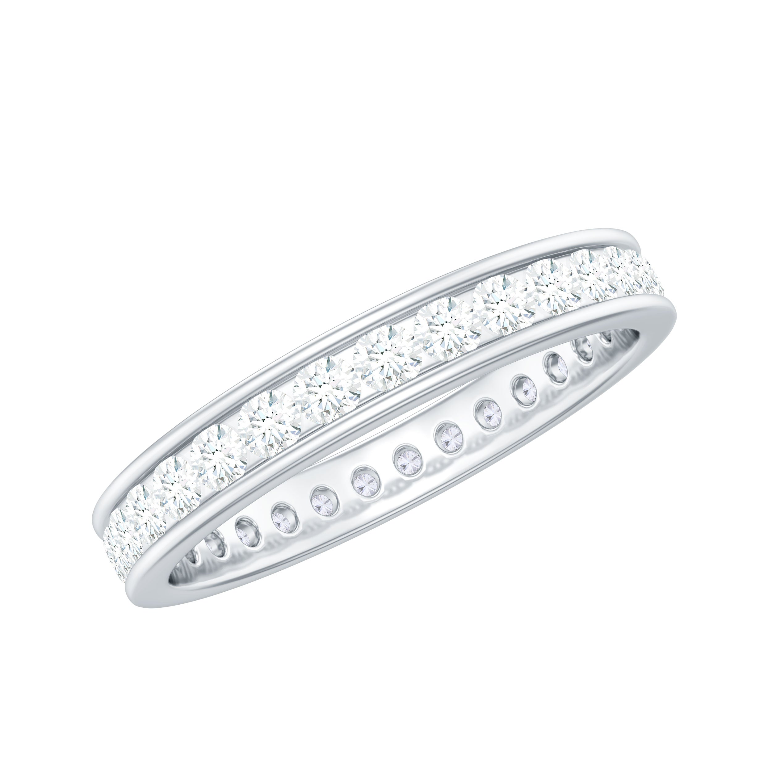 Lab Grown Diamond Wedding Eternity Band For Women Lab - ( EF-VS ) - Rosec Jewels