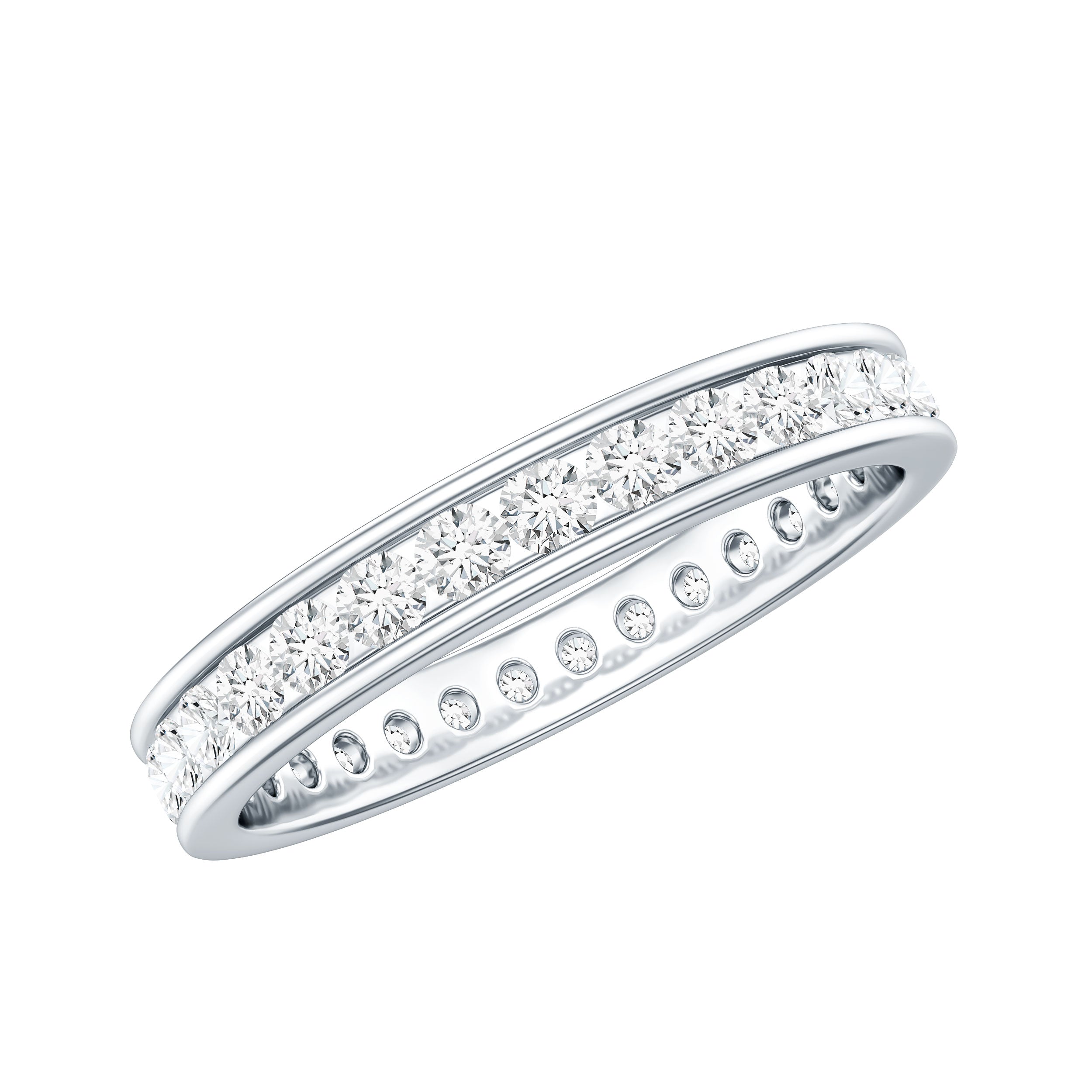 Lab Grown Diamond Wedding Eternity Band For Women Lab - ( EF-VS ) - Rosec Jewels