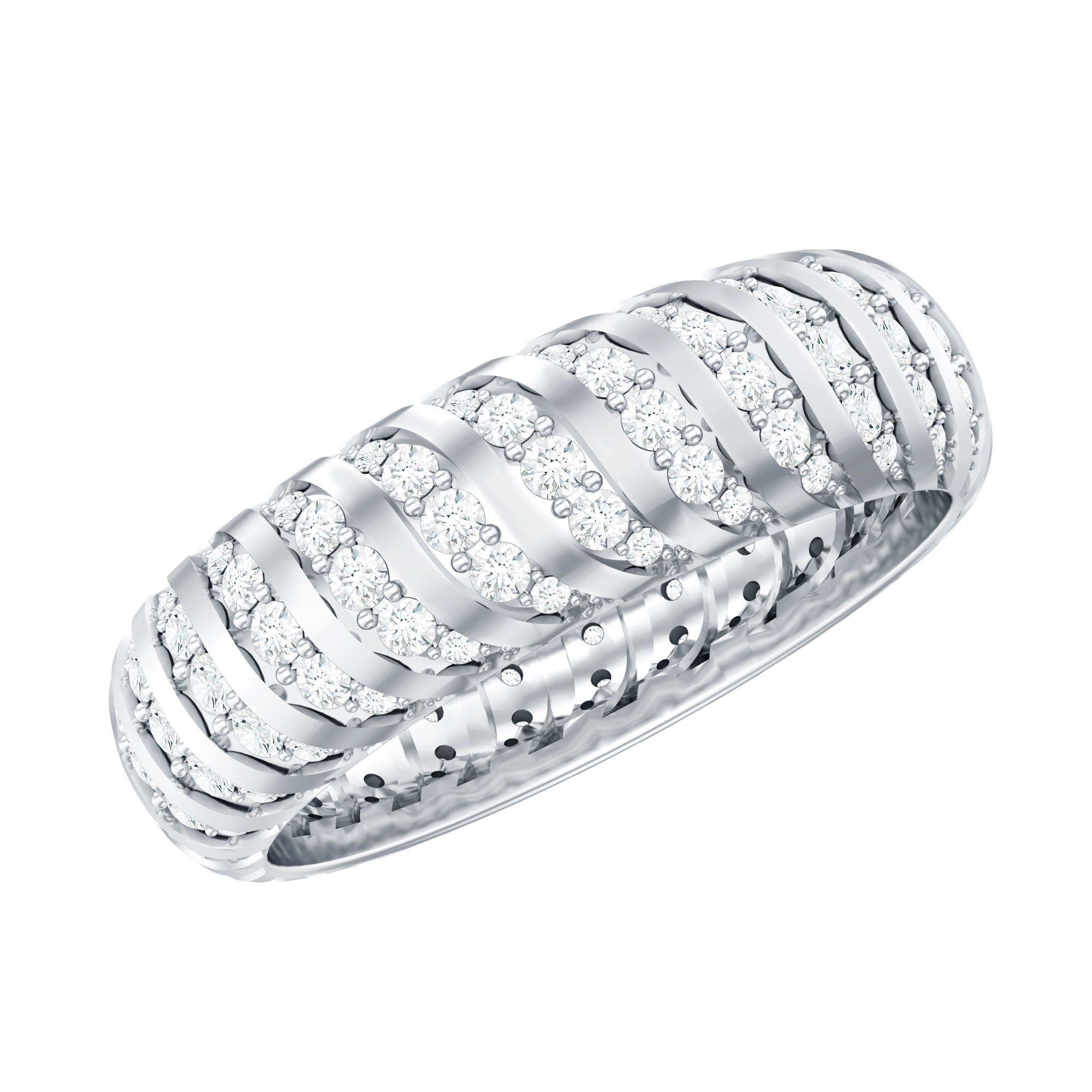 Certified Lab Grown Diamond Wide Wedding Band for Women