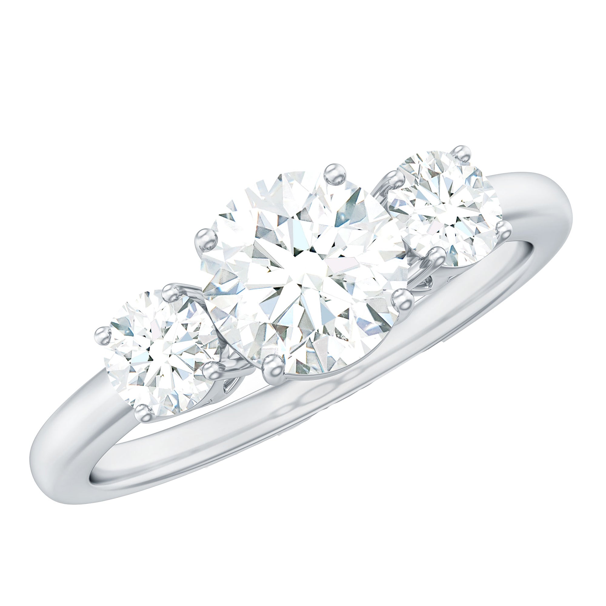 Certified Lab Grown Diamond Three Stone Engagement Ring for Her