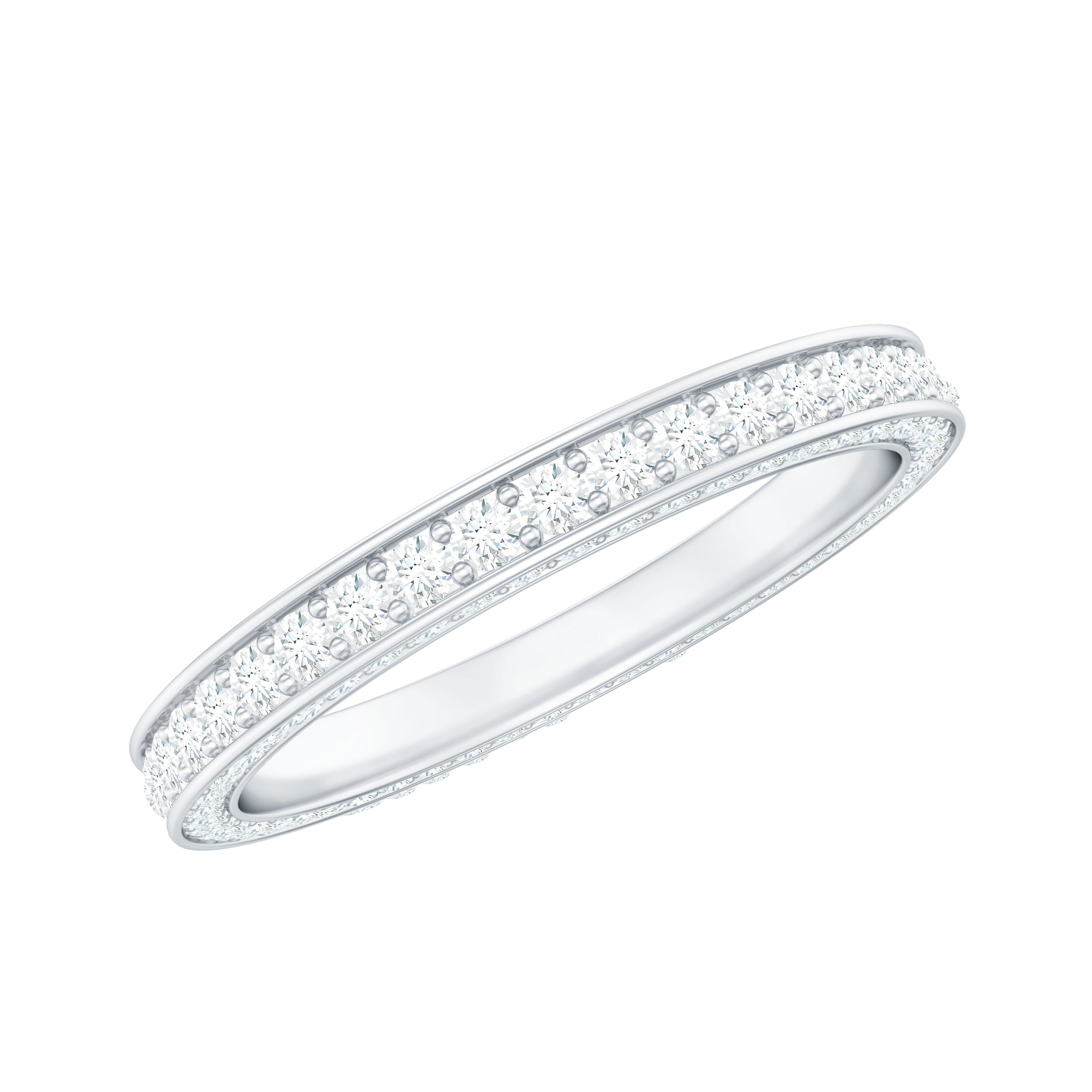 Certified Lab Created Diamond Wedding Bands for Women
