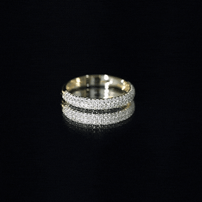 Certified Lab Grown Diamond 3 Row Eternity Ring Lab - ( EF-VS ) - Rosec Jewels