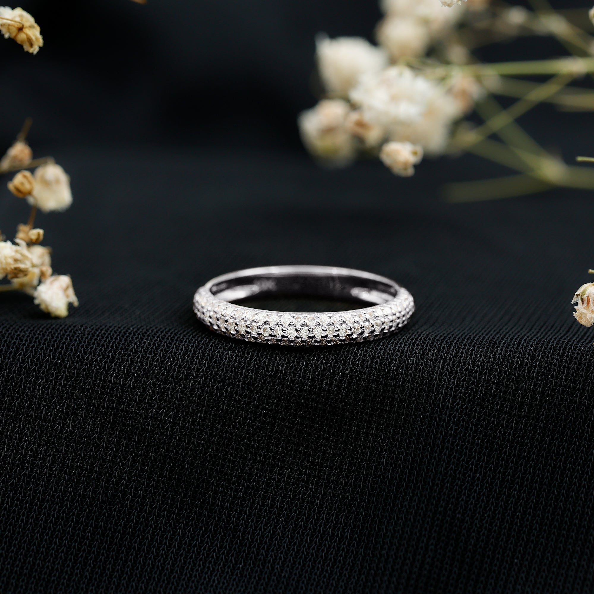 Certified Lab Grown Diamond 3 Row Eternity Ring Lab - ( EF-VS ) - Rosec Jewels