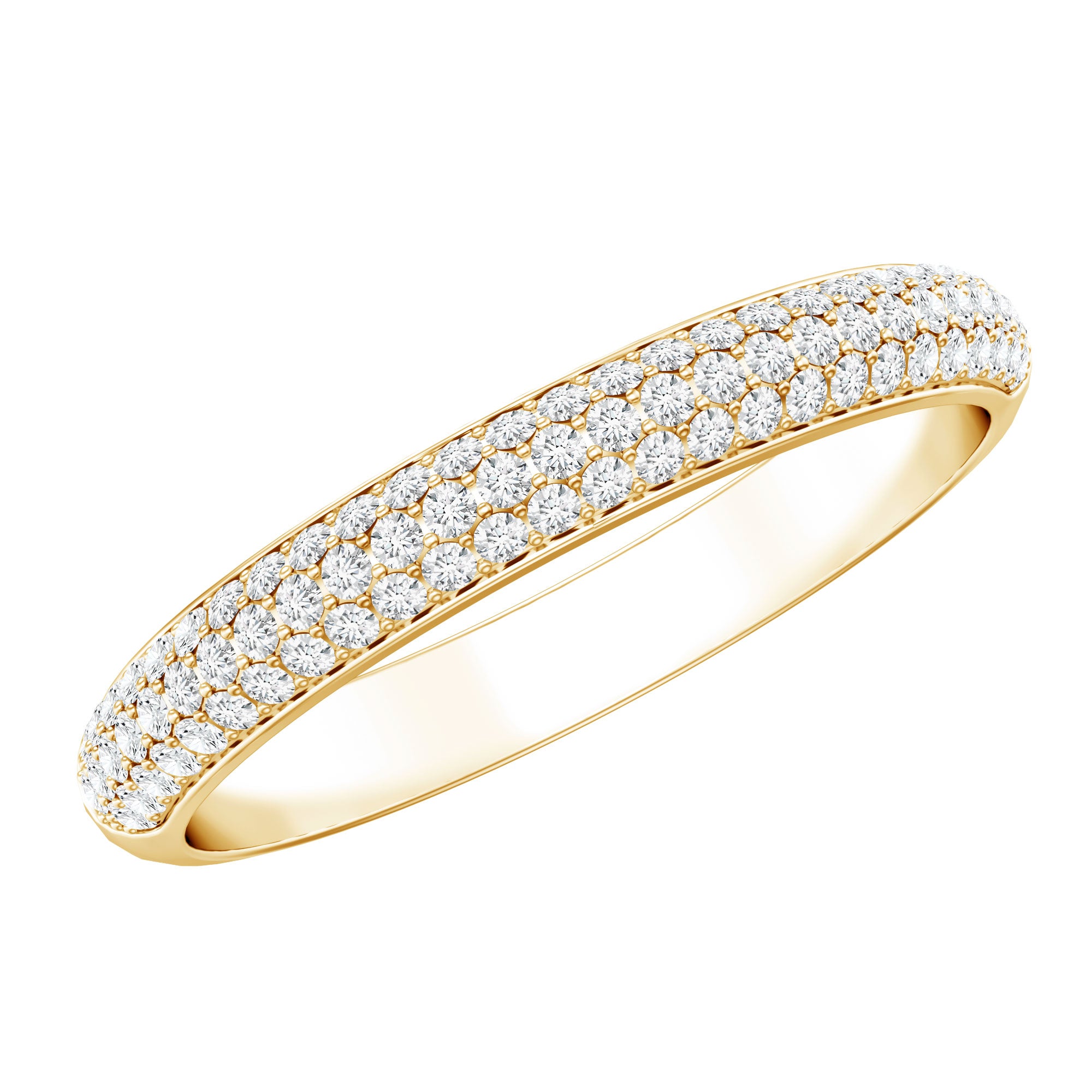 Certified Lab Grown Diamond 3 Row Eternity Ring Lab - ( EF-VS ) - Rosec Jewels
