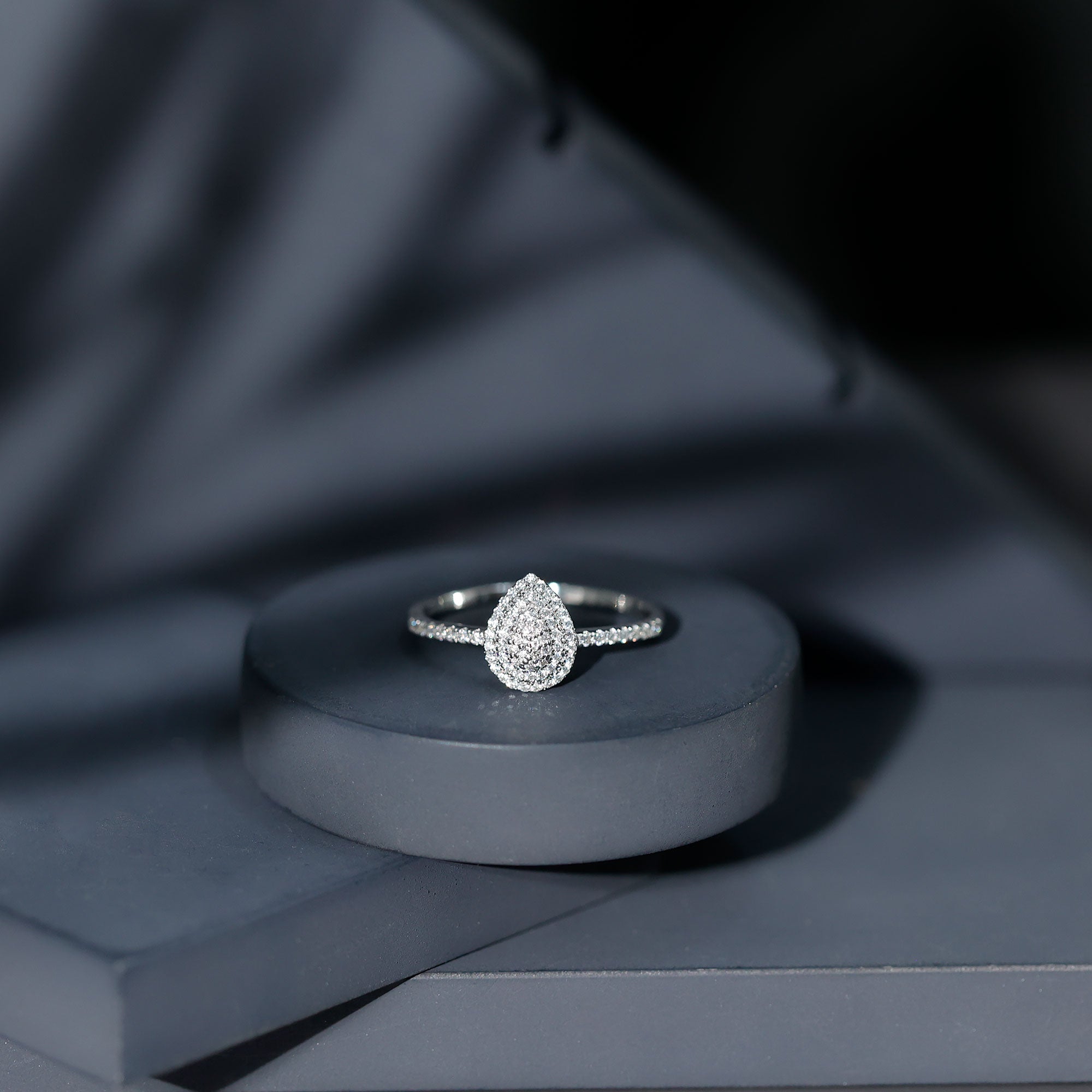 Rosec Jewels-Lab Grown Diamond Pear Shaped Engagement Ring for Her