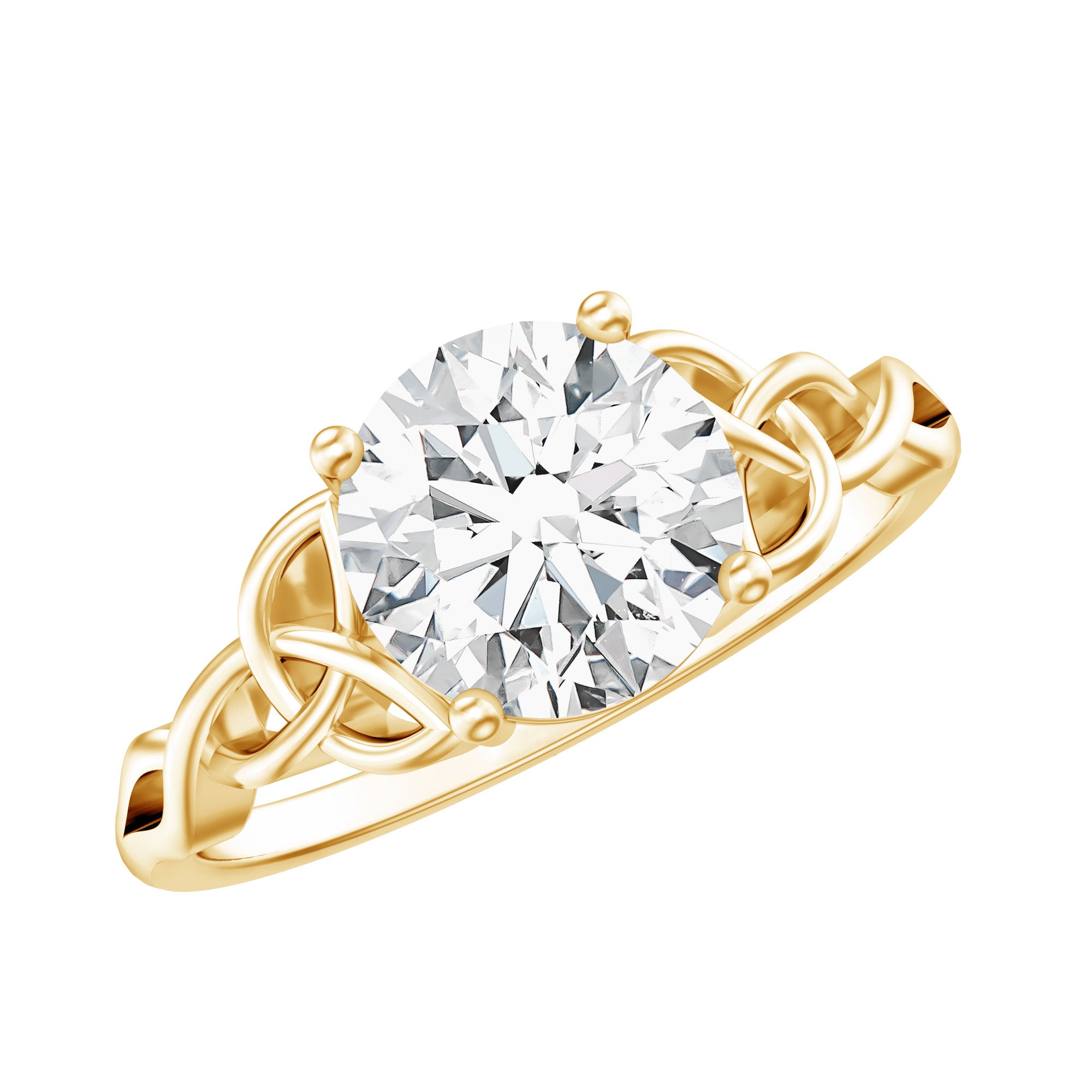 Lab Created 2 Carat Diamond Celtic Knot Engagement Ring Lab - ( EF-VS ) - Rosec Jewels