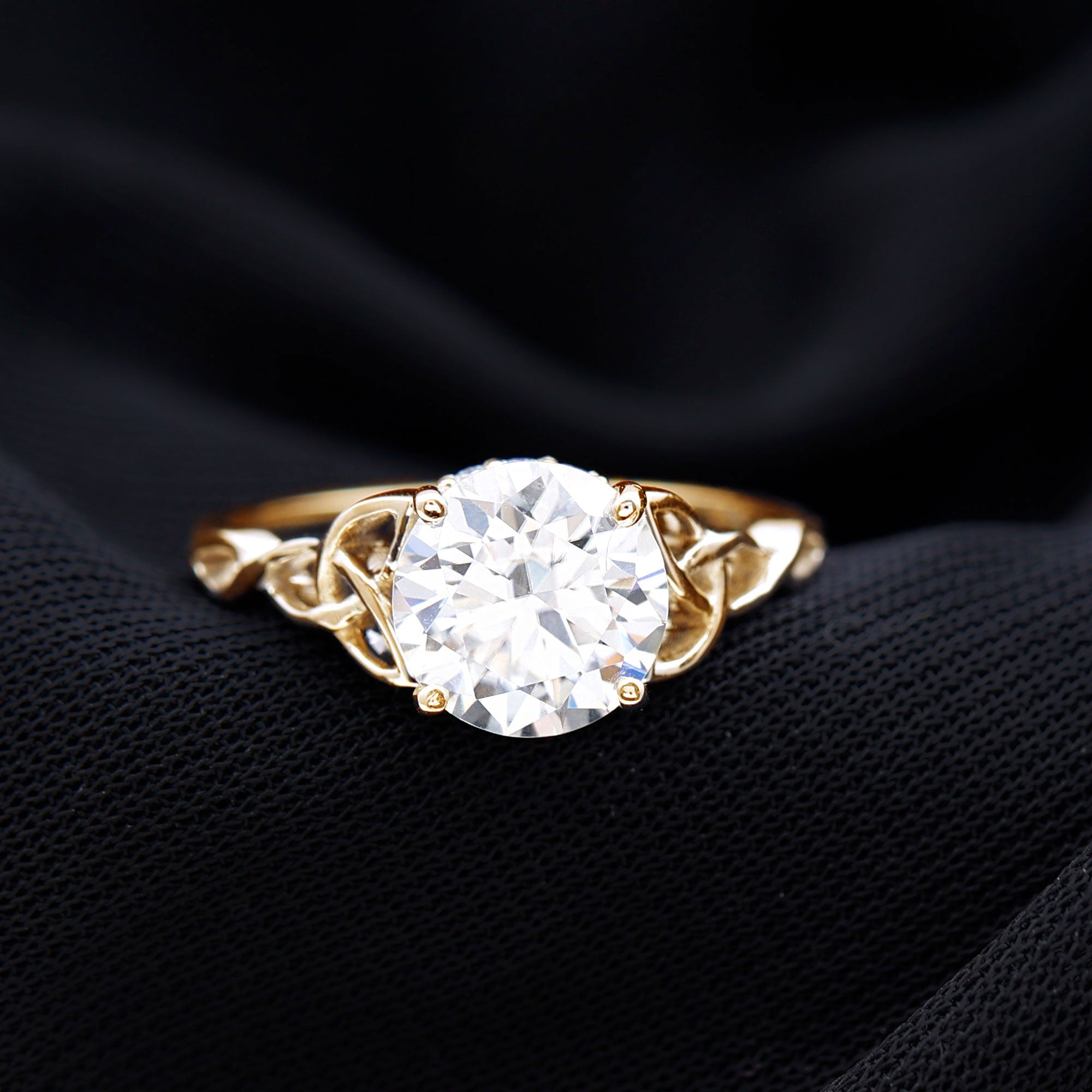 Rosec Jewels-Certified Celtic Knot Lab Grown Diamond Round Engagement Ring