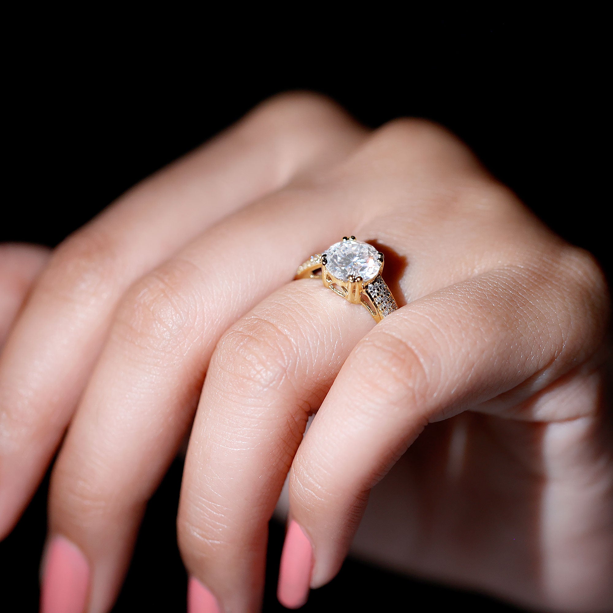 Rosec Jewels-Lab Grown Diamond Engagement Ring With Double Prongs