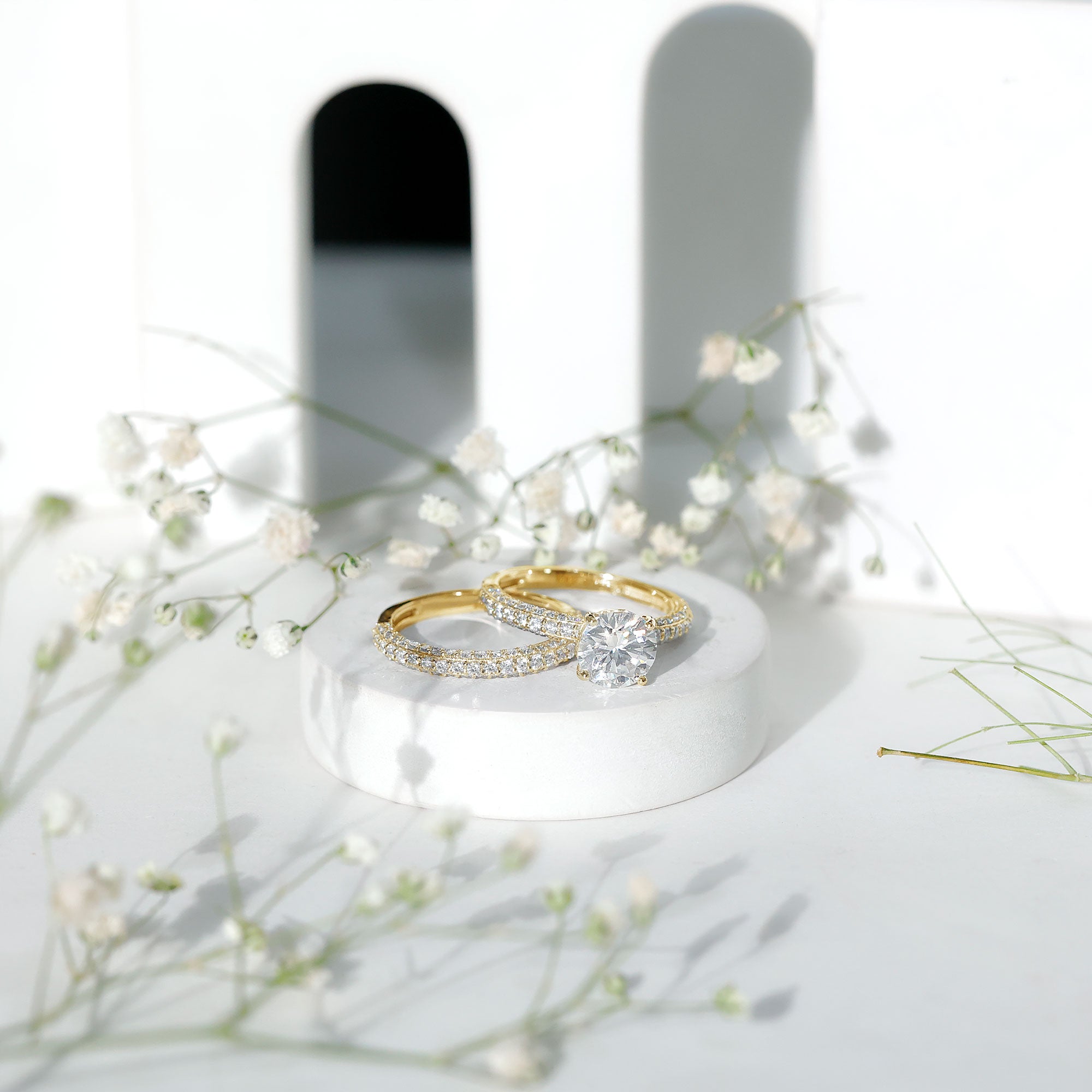 Rosec Jewels-Certified 2 CT Lab Grown Diamond Bridal Ring Set for Her