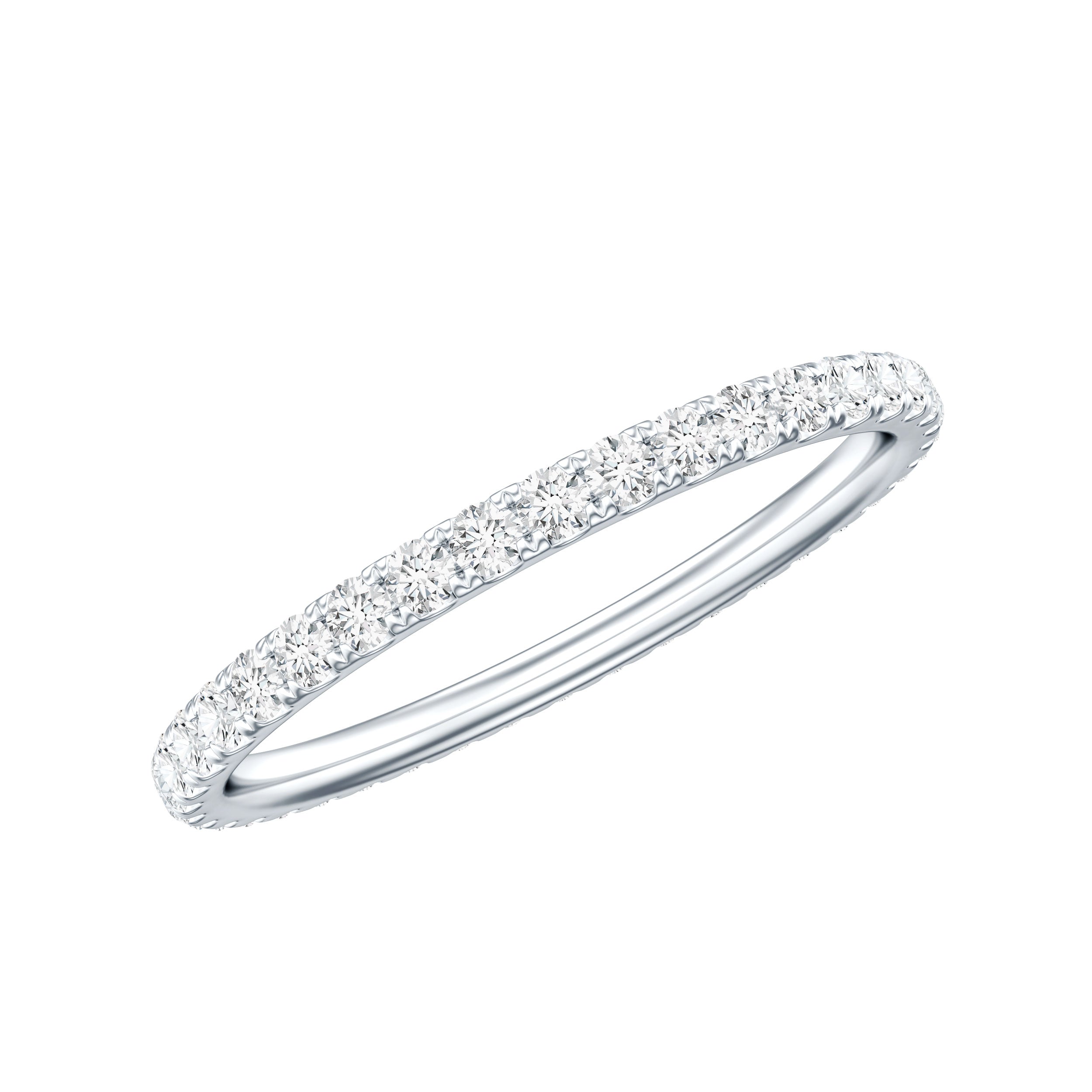 Round Cut Lab Grown Diamond Stackable Eternity Ring Lab - ( EF-VS ) - Rosec Jewels