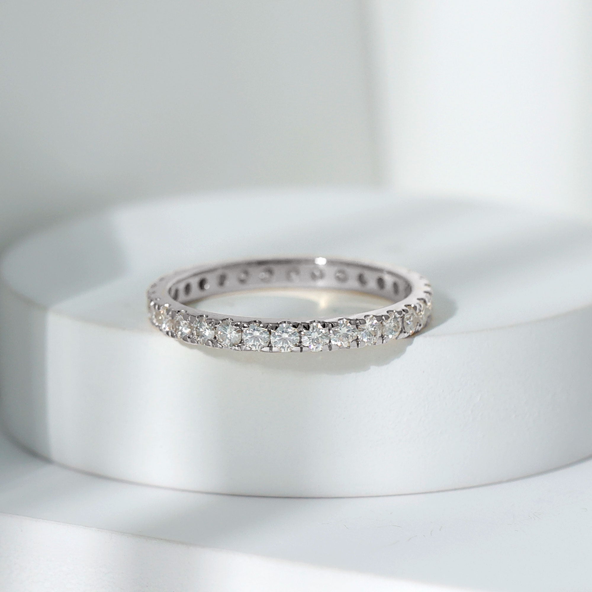 Round Cut Lab Grown Diamond Stackable Eternity Ring Lab - ( EF-VS ) - Rosec Jewels