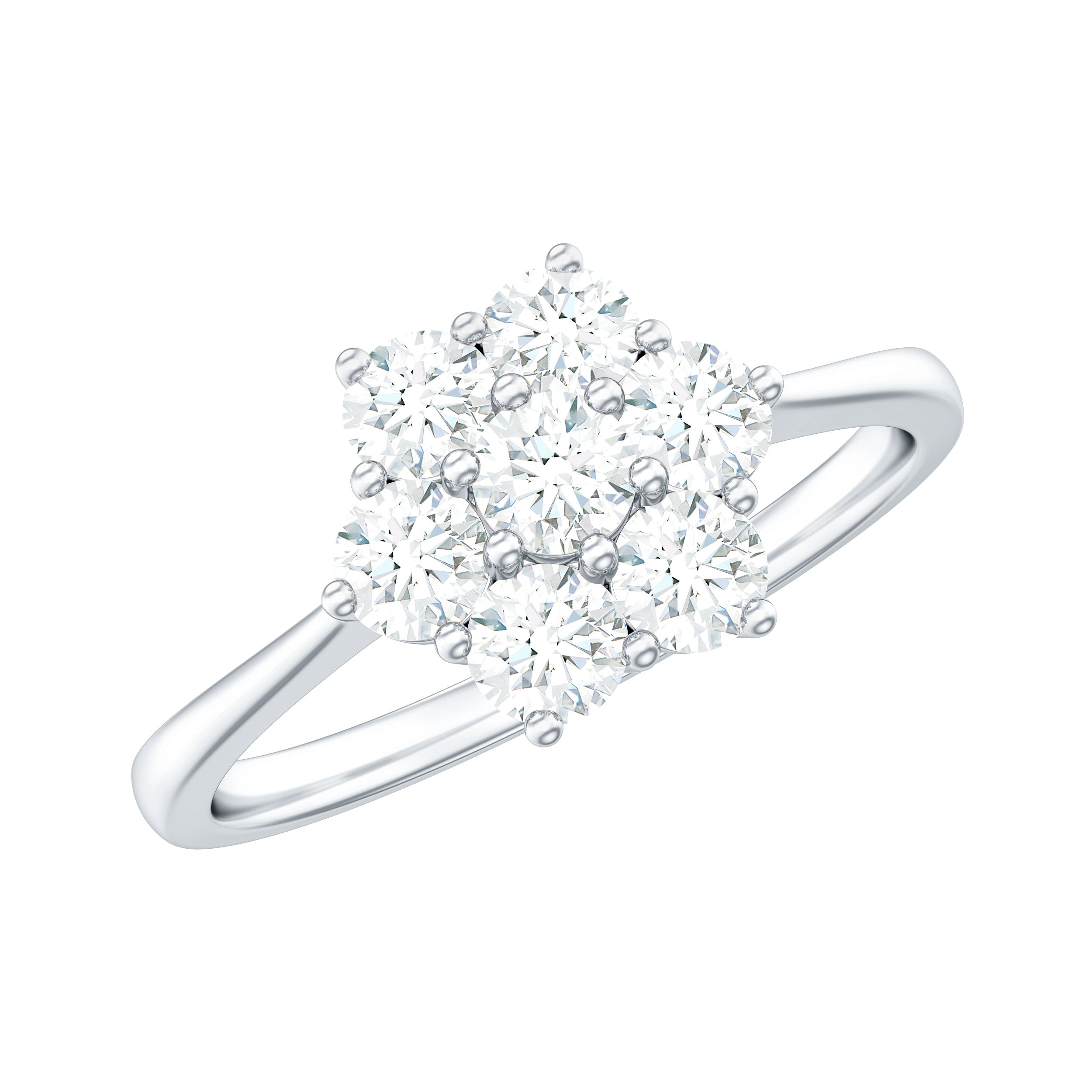 Flower Cluster Lab Grown Diamond Engagement Ring