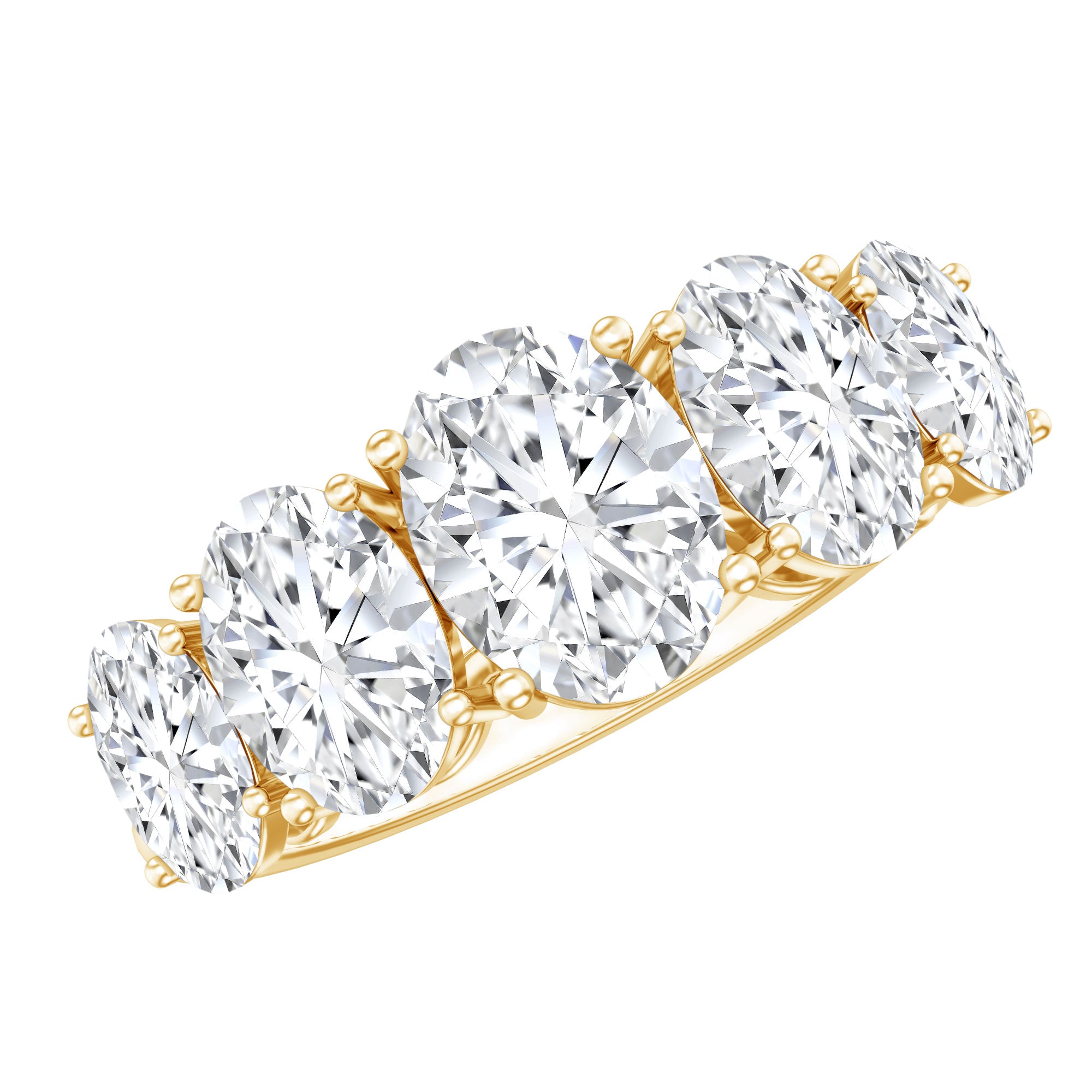 Lab Grown Diamond 5 Stone Statement Ring Lab - ( EF-VS ) - Rosec Jewels