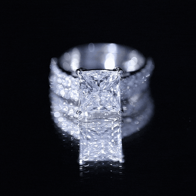 IGI Certified 2 Carat Lab Grown Diamond Princess Cut Bridal Ring Set Lab - ( E-VS1 ) - Rosec Jewels