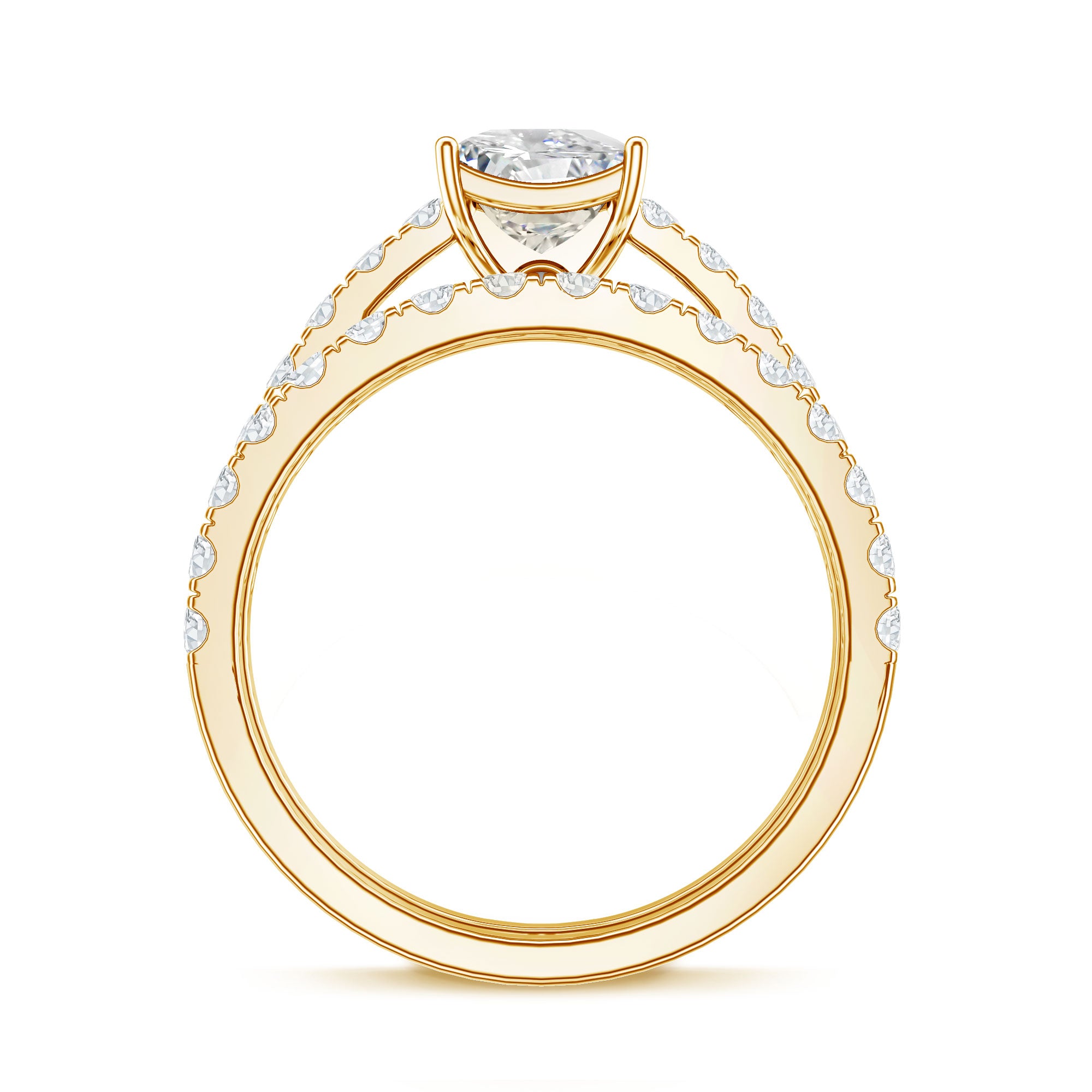 IGI Certified 2 Carat Lab Grown Diamond Princess Cut Bridal Ring Set Lab - ( EF-VS ) - Rosec Jewels