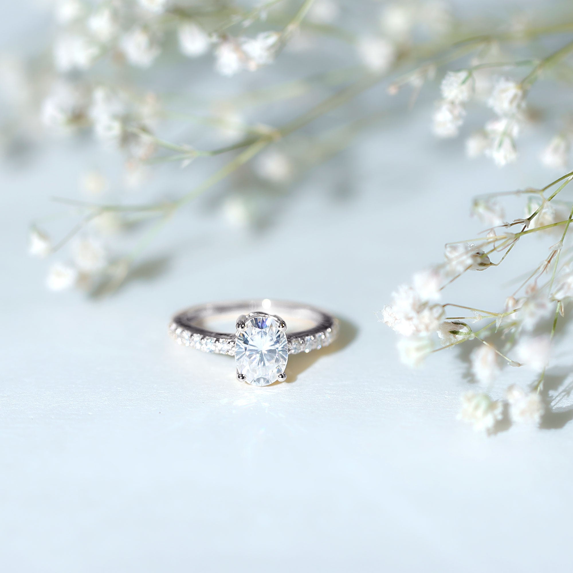 1.2 Carat Oval Shaped Lab Grown Diamond Engagement Ring with IGI Certificate Lab - ( EF-VS ) - Rosec Jewels