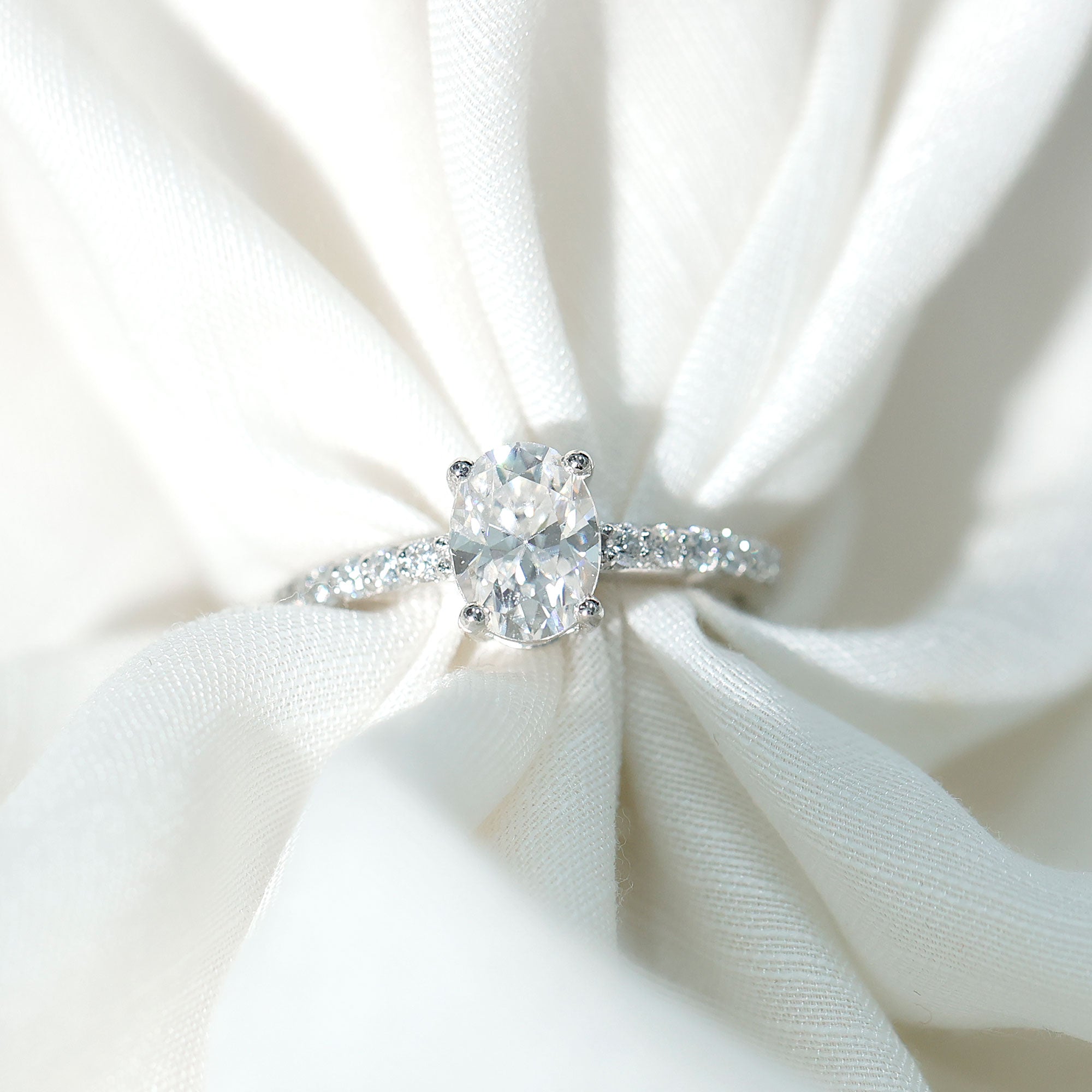 1.2 Carat Oval Shaped Lab Grown Diamond Engagement Ring with IGI Certificate Lab - ( EF-VS ) - Rosec Jewels
