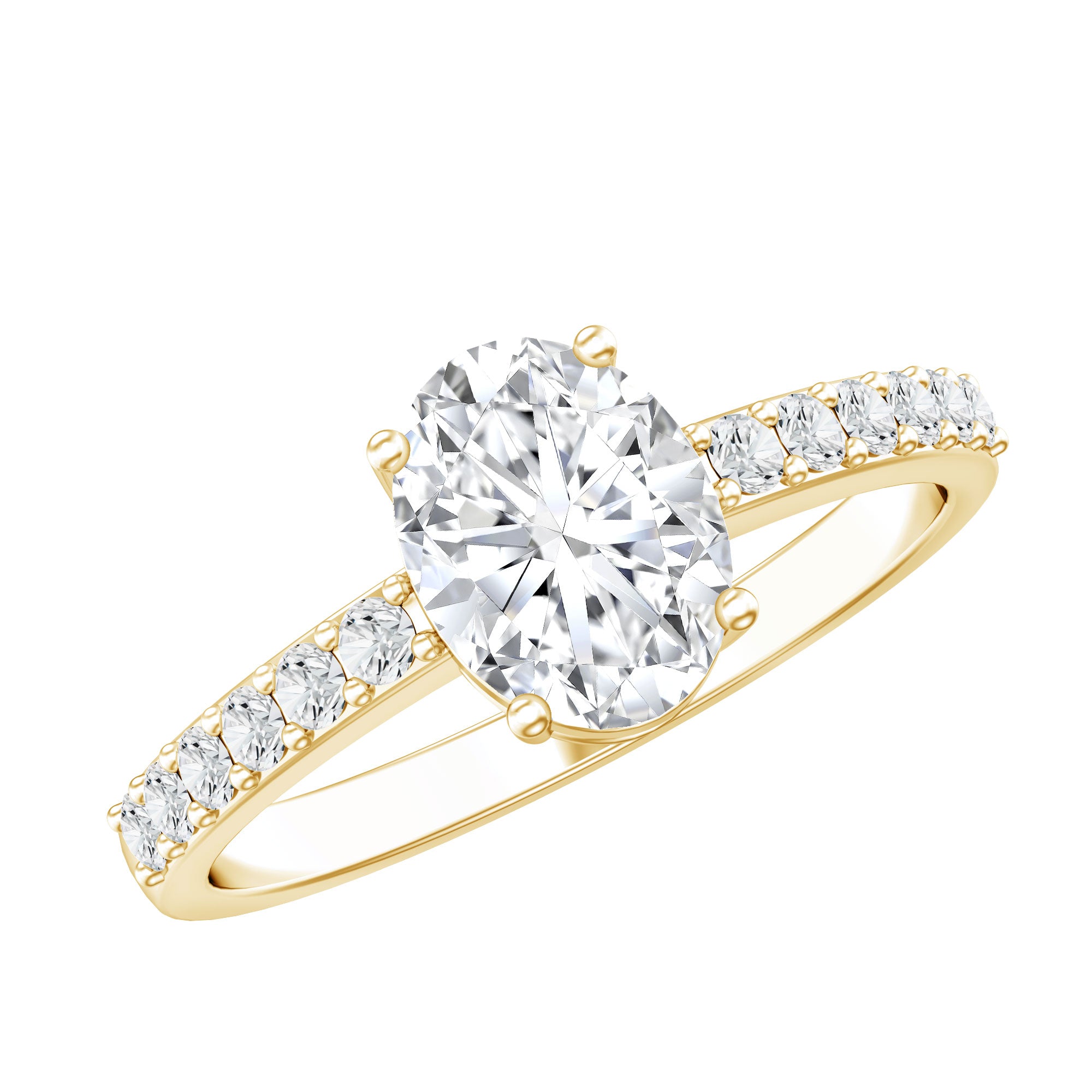 1.2 Carat Oval Shaped Lab Grown Diamond Engagement Ring with IGI Certificate Lab - ( EF-VS ) - Rosec Jewels