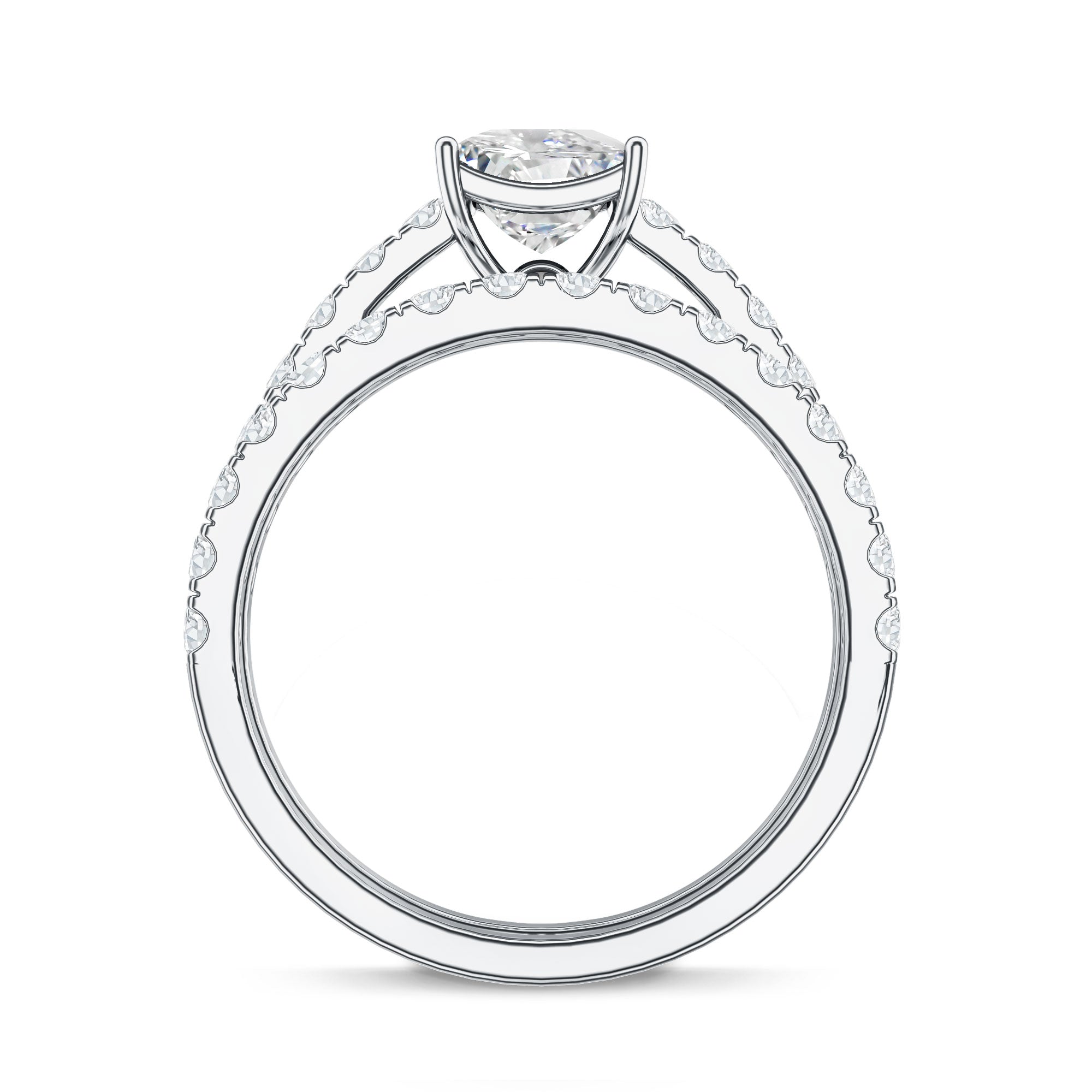 IGI Certified 3 Carat Princess Cut Lab Grown Diamond Wedding Ring Set Lab - ( EF-VS ) - Rosec Jewels