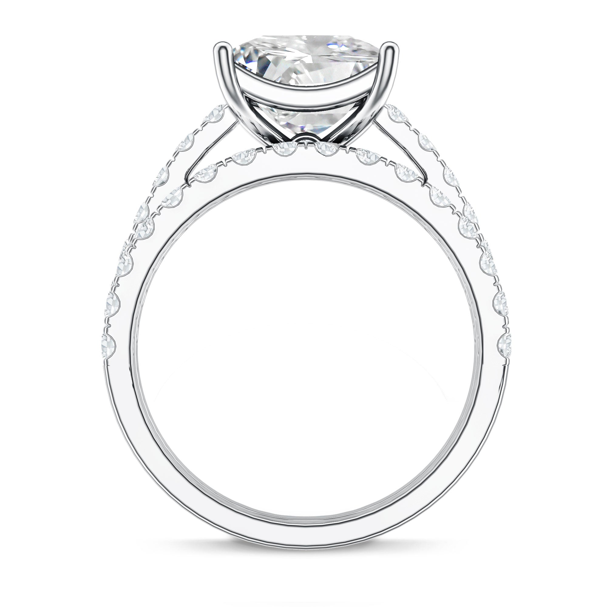 IGI Certified 4 Carat Princess Cut Lab Grown Diamond Engagement Ring With Wedding Band Lab - ( EF-VS ) - Rosec Jewels