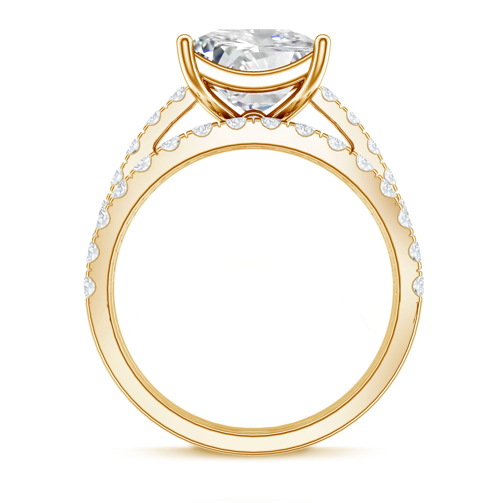IGI Certified 4 Carat Princess Cut Lab Grown Diamond Engagement Ring With Wedding Band Lab - ( EF-VS ) - Rosec Jewels