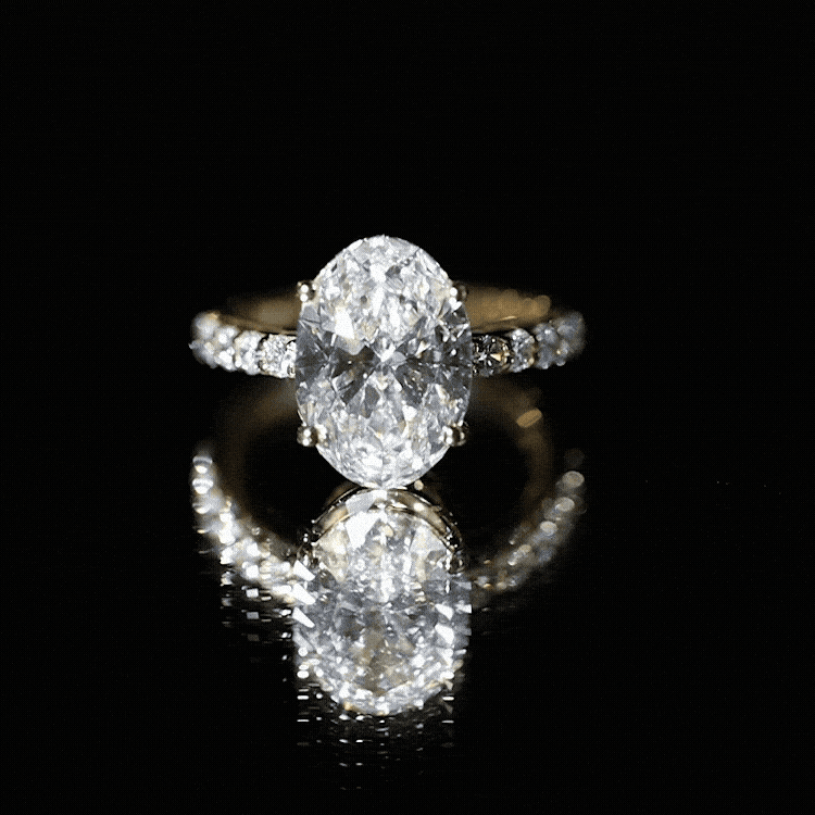 IGI Certified 3 Carat Lab Grown Oval Diamond Engagement Ring for Women Lab - ( E-VS1 ) - Rosec Jewels