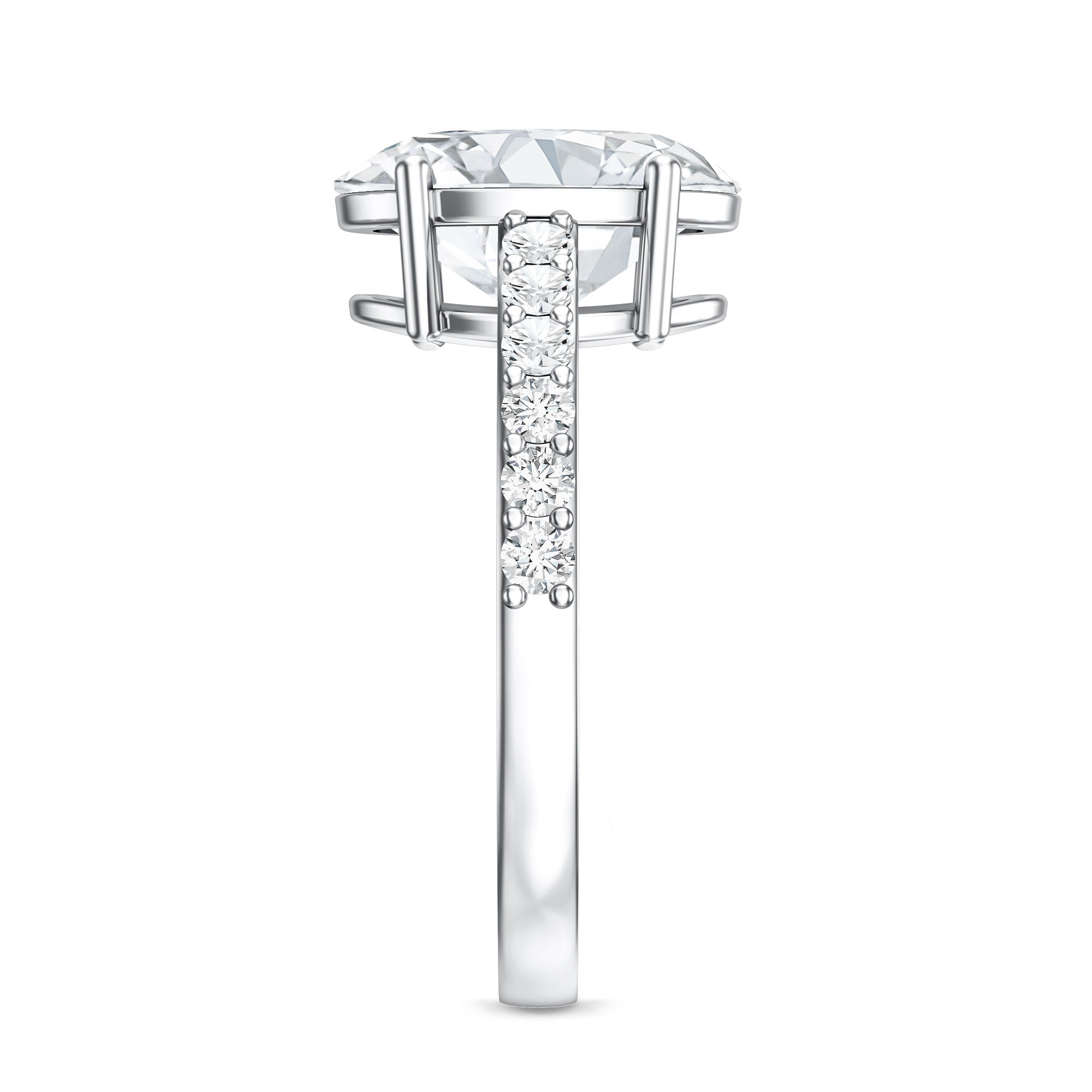 IGI Certified 3 Carat Lab Grown Oval Diamond Engagement Ring for Women Lab - ( EF-VS ) - Rosec Jewels