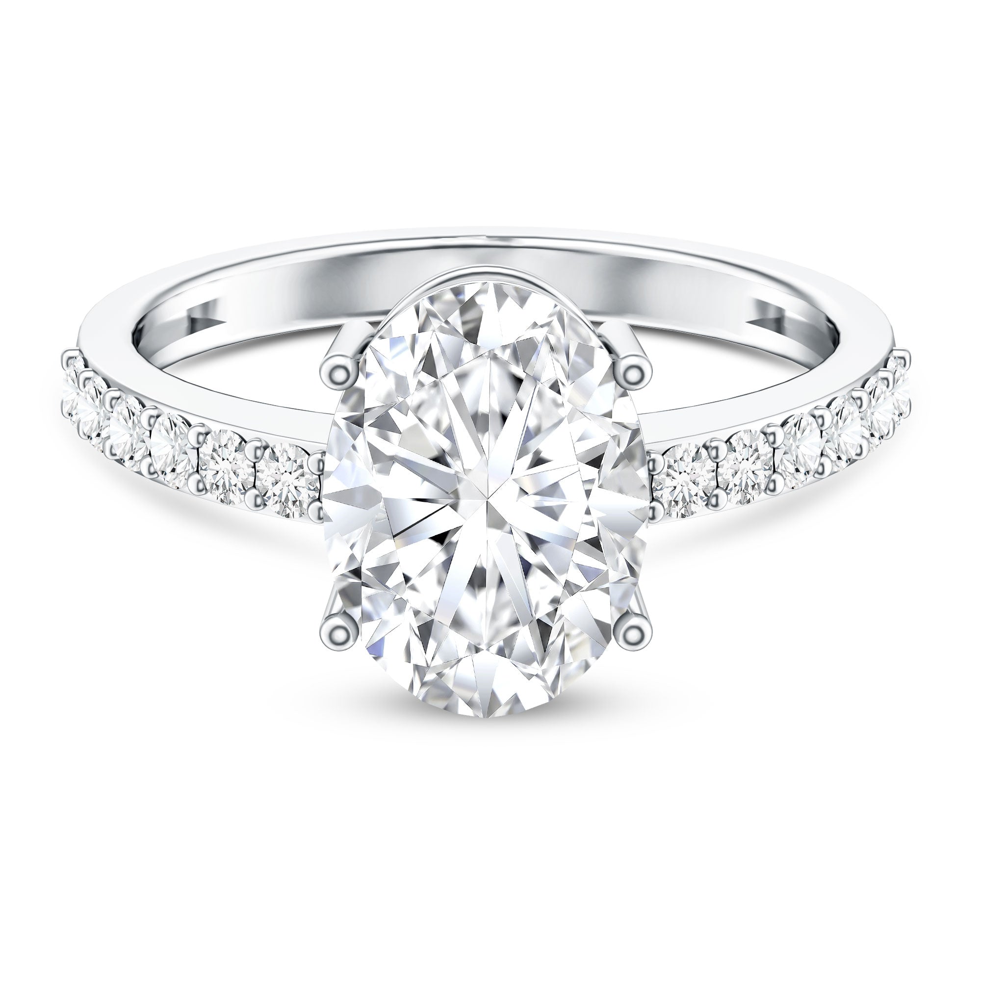 IGI Certified 3 Carat Lab Grown Oval Diamond Engagement Ring for Women Lab - ( EF-VS ) - Rosec Jewels