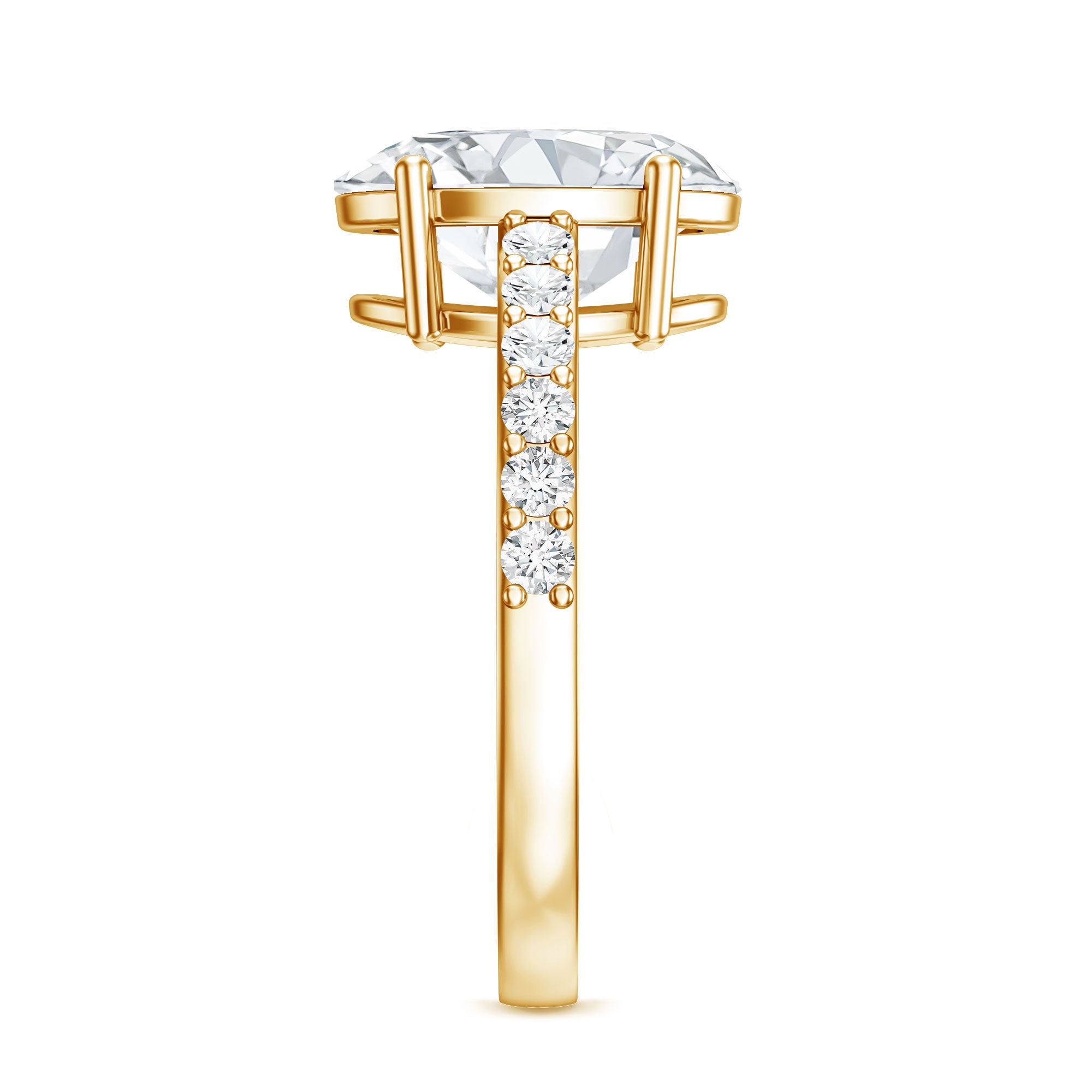 IGI Certified 3 Carat Lab Grown Oval Diamond Engagement Ring for Women Lab - ( EF-VS ) - Rosec Jewels