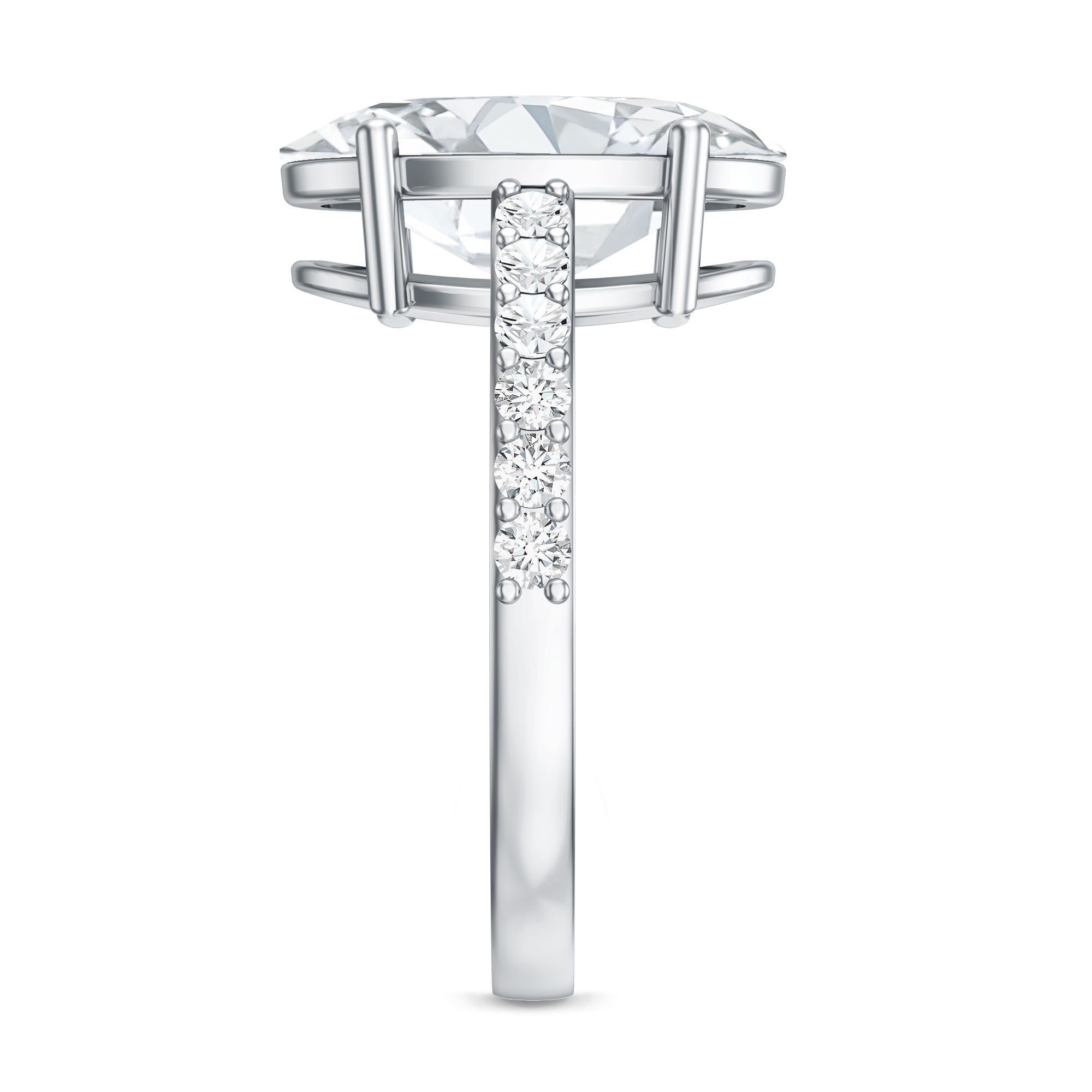 IGI Certified 4 Carat Oval Lab Grown Diamond Huge Engagement Ring Lab - ( EF-VS ) - Rosec Jewels