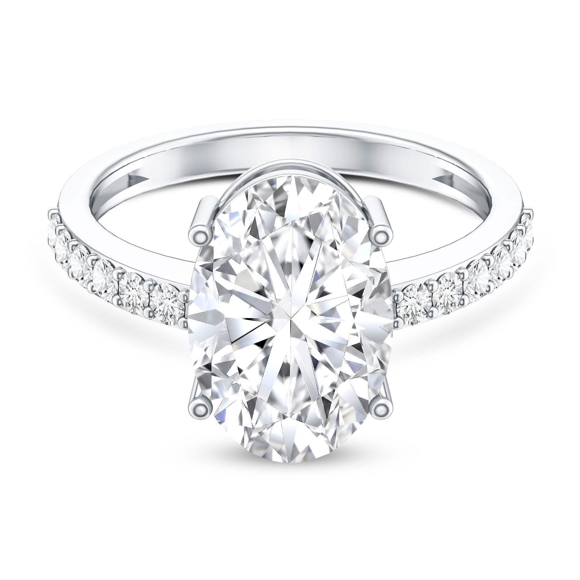 IGI Certified 4 Carat Oval Lab Grown Diamond Huge Engagement Ring Lab - ( EF-VS ) - Rosec Jewels
