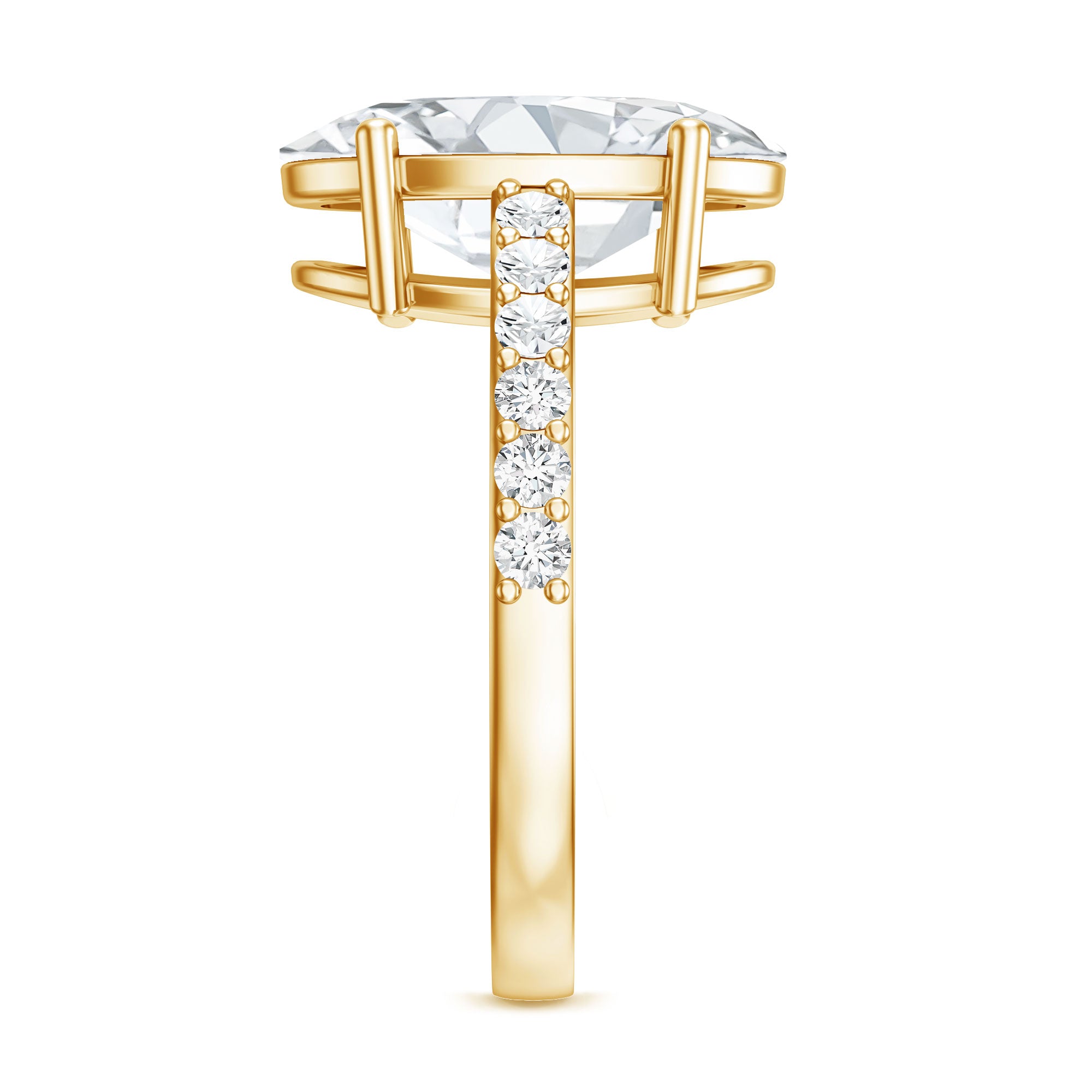 IGI Certified 4 Carat Oval Lab Grown Diamond Huge Engagement Ring Lab - ( EF-VS ) - Rosec Jewels