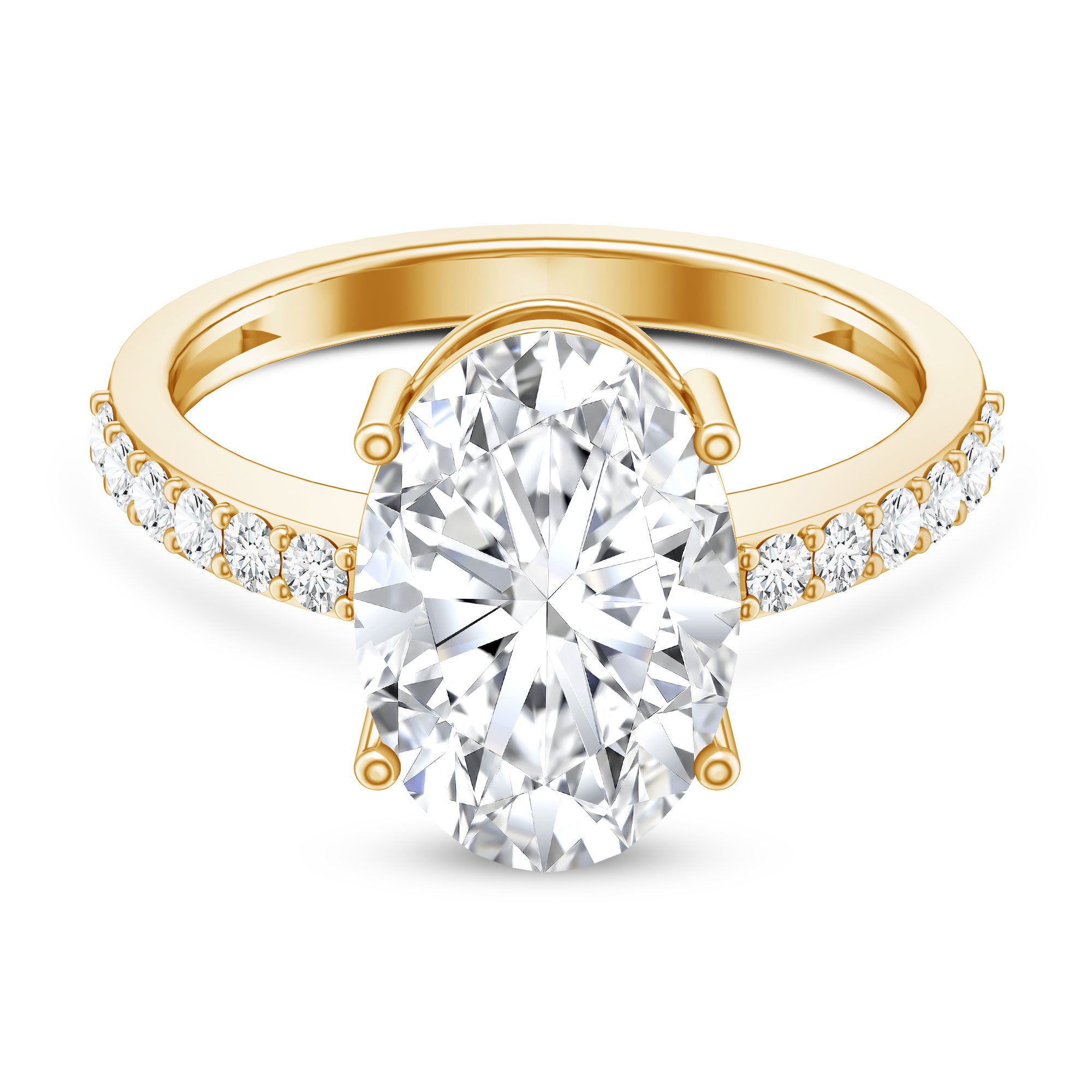 IGI Certified 4 Carat Oval Lab Grown Diamond Huge Engagement Ring Lab - ( EF-VS ) - Rosec Jewels