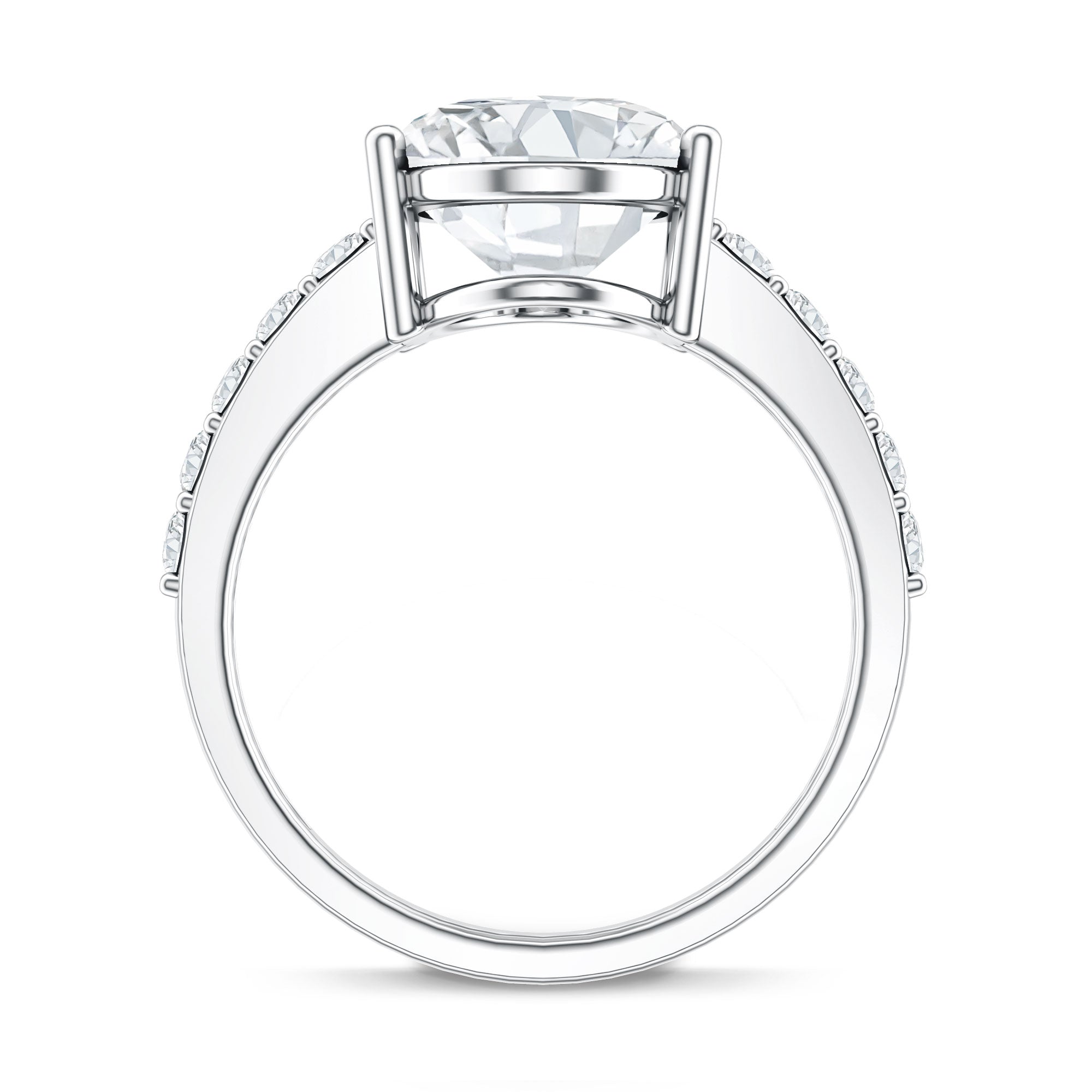 5 Carat Big Lab Grown Diamond Oval Engagement Ring with IGI Certificate Lab - ( EF-VS ) - Rosec Jewels