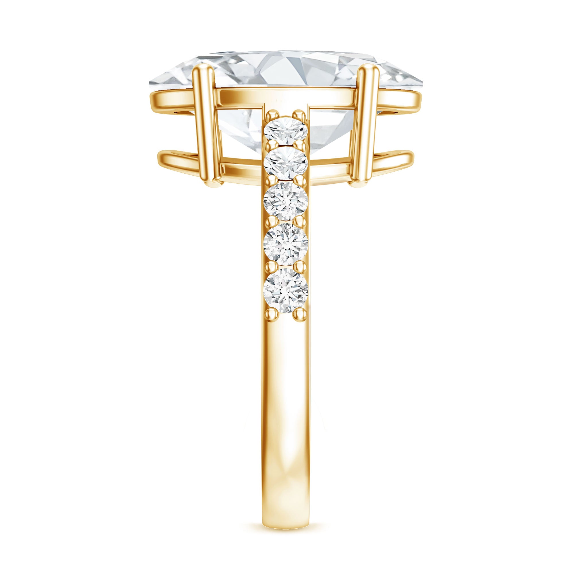 5 Carat Big Lab Grown Diamond Oval Engagement Ring with IGI Certificate Lab - ( EF-VS ) - Rosec Jewels
