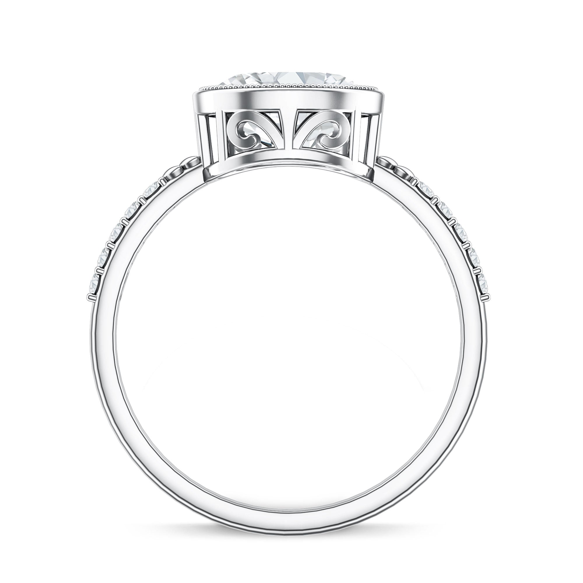IGI Certified Lab Diamond Engagement Ring with 2 Carat Oval Lab - ( EF-VS ) - Rosec Jewels