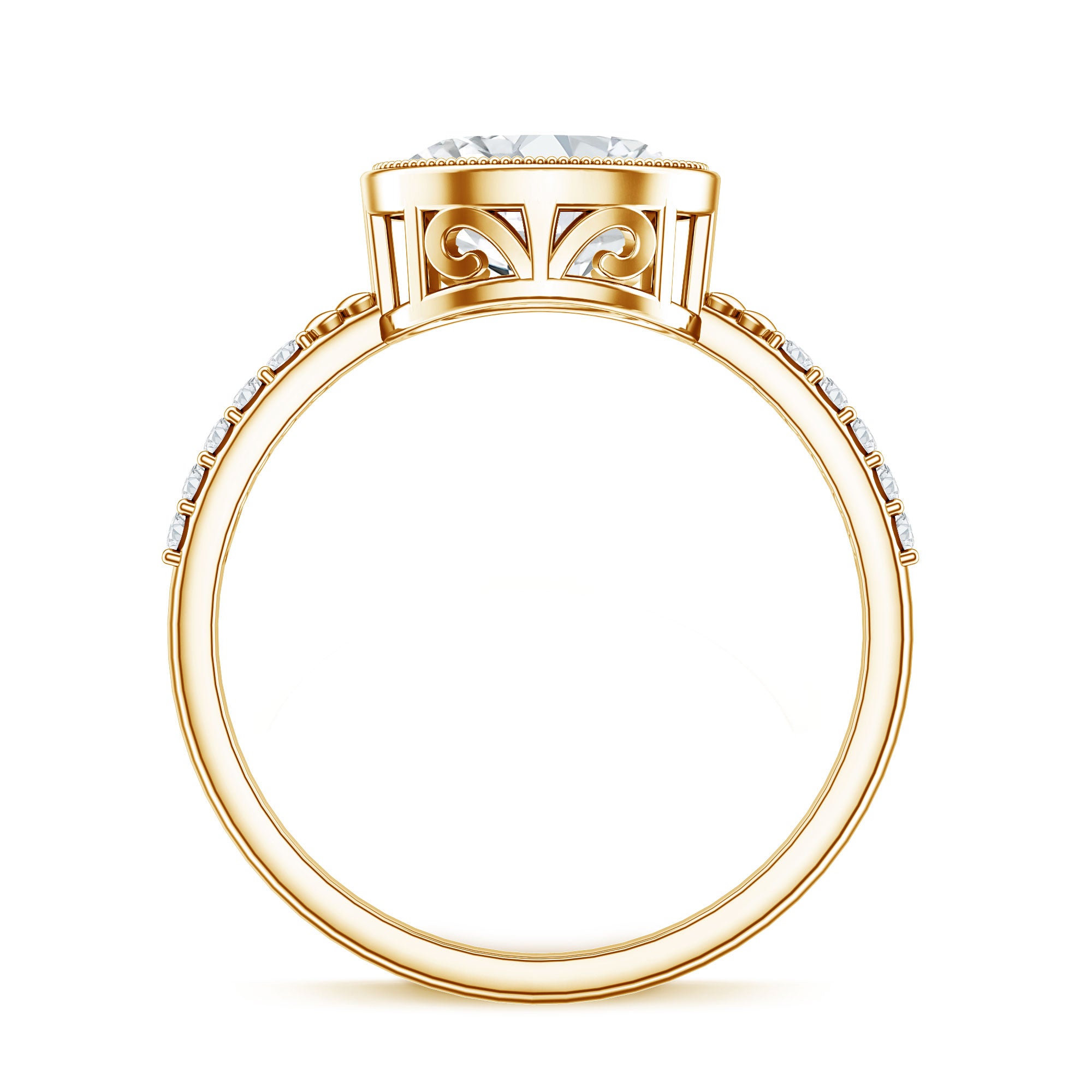 IGI Certified Lab Diamond Engagement Ring with 2 Carat Oval Lab - ( EF-VS ) - Rosec Jewels