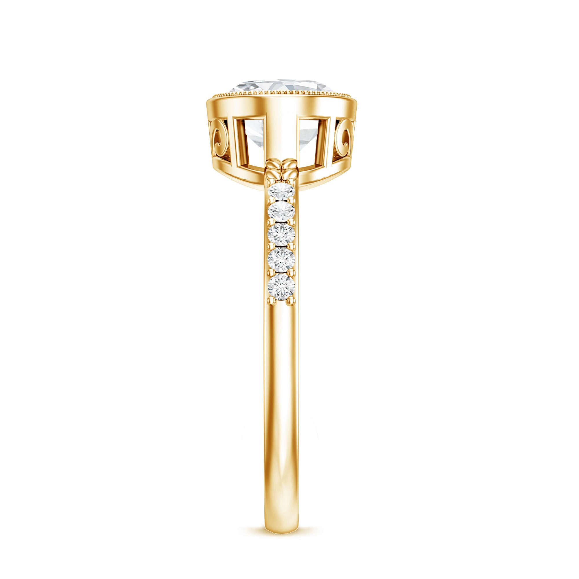 IGI Certified Lab Diamond Engagement Ring with 2 Carat Oval Lab - ( EF-VS ) - Rosec Jewels