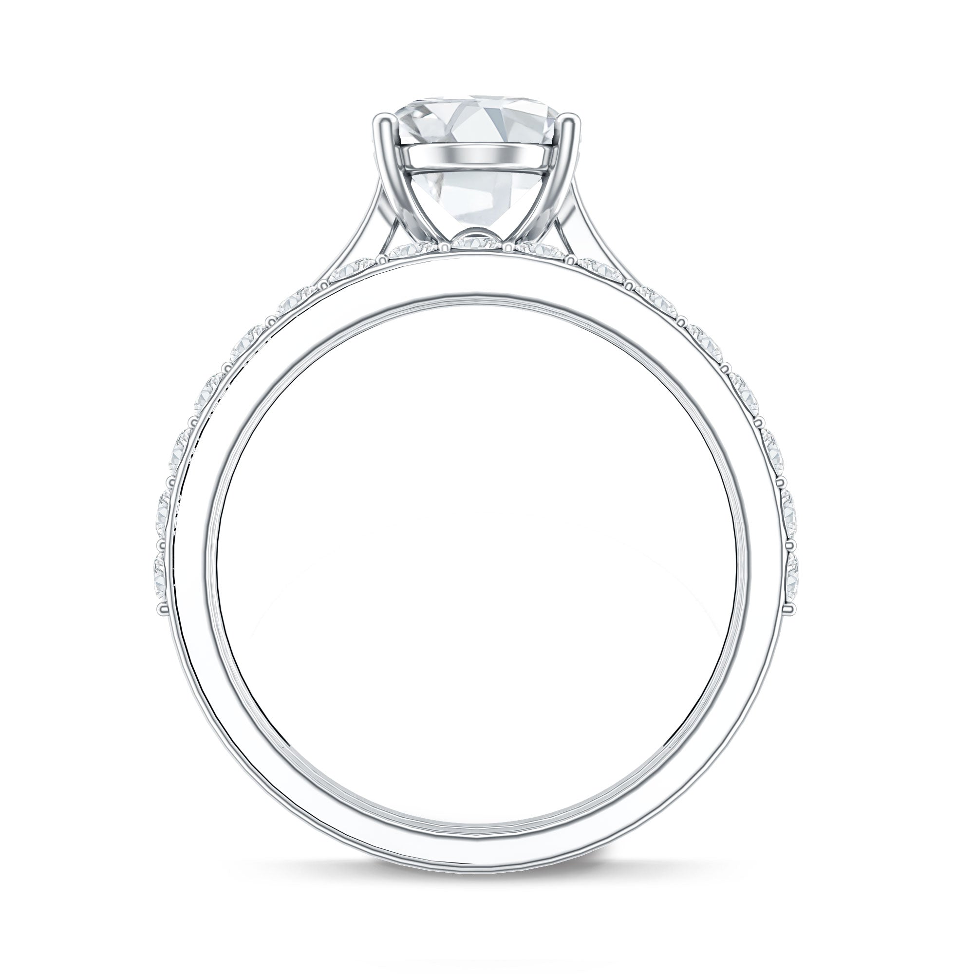 IGI Certified 2 Carat Oval Lab Grown Diamond Bridal Ring Set of 2 Lab - ( E-VS1 ) - Rosec Jewels