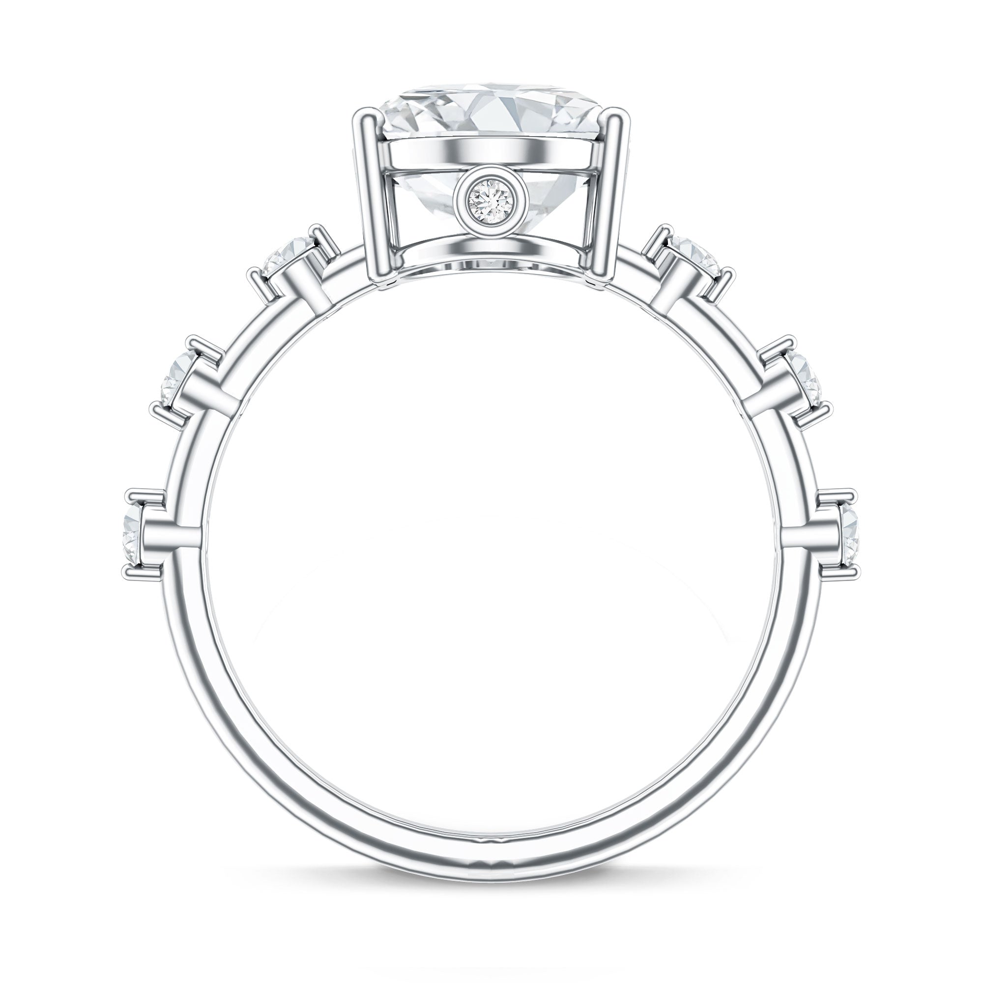 3 Carat Oval Lab Grown Diamond Solitaire Engagement Ring with IGI Certificate Lab - ( EF-VS ) - Rosec Jewels